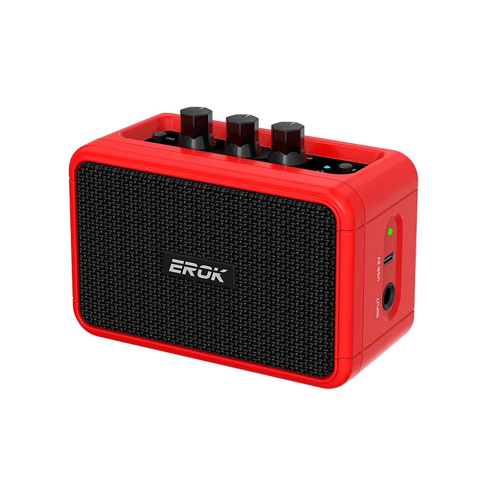 EROK Mini Electric Guitar Amplifier, with Clean Overdrive Effects,Support BT/Headphone Connection,5W Indoor Music Pratice Speaker (Red) Red