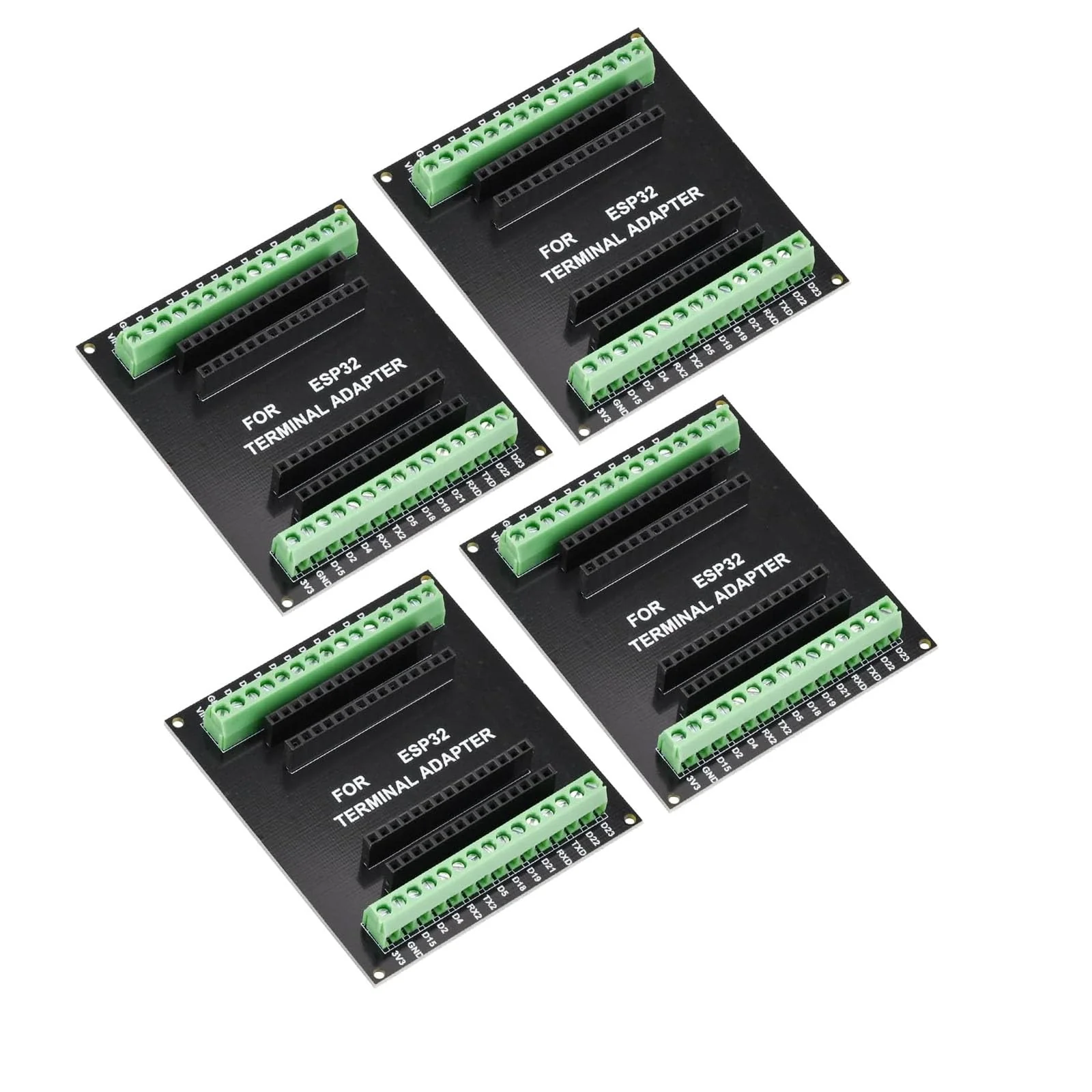 ESP32 Breakout Board for 30 Pin, ESP32 Development Board 2.4 GHz Dual Core WLAN WiFi + Bluetooth 2-in-1 Microcontroller ESP-WROOM-32 Chip for Arduino Pack of 4