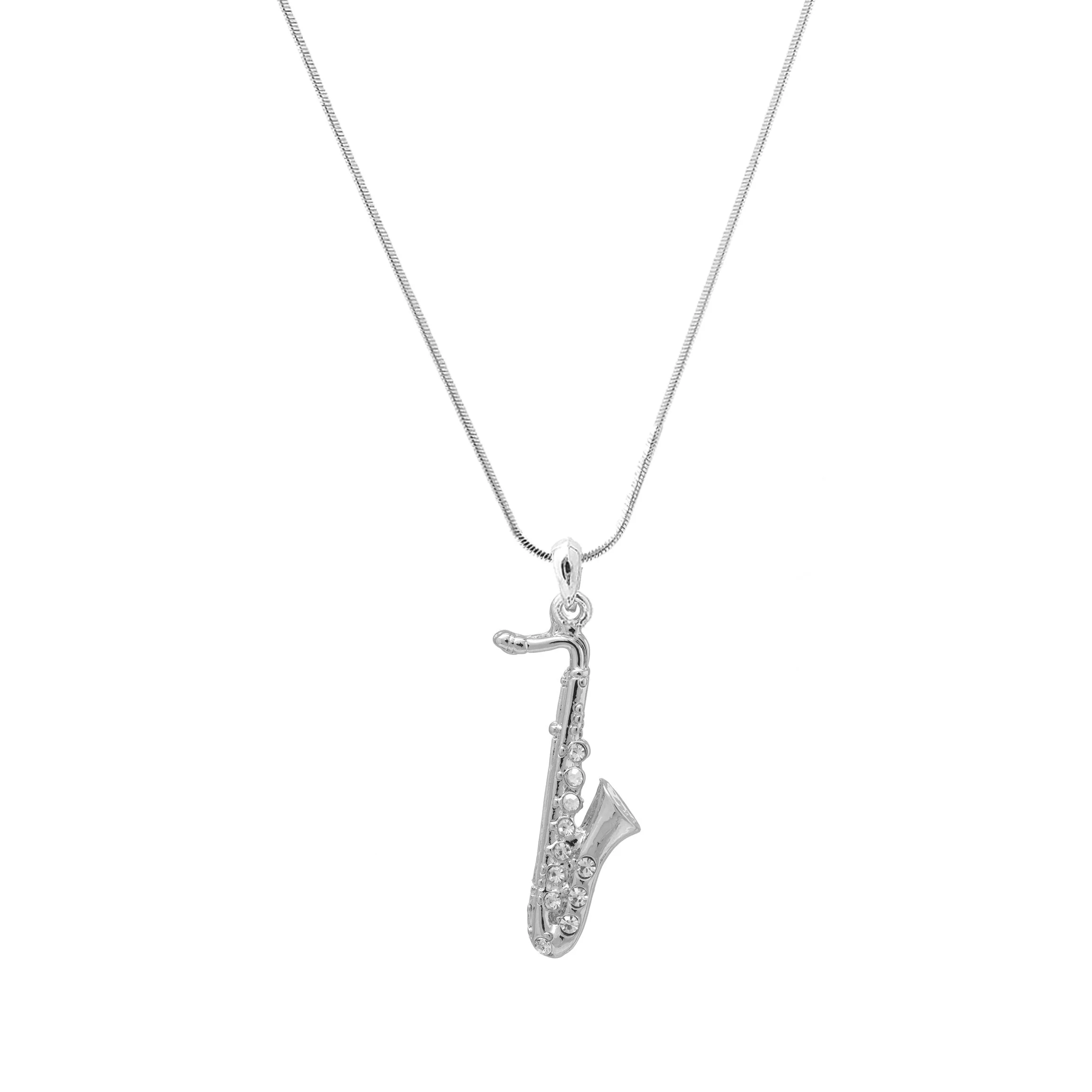 ESPY Silver Plated Woodwinds Musical Instrument Necklace silver-plated-base