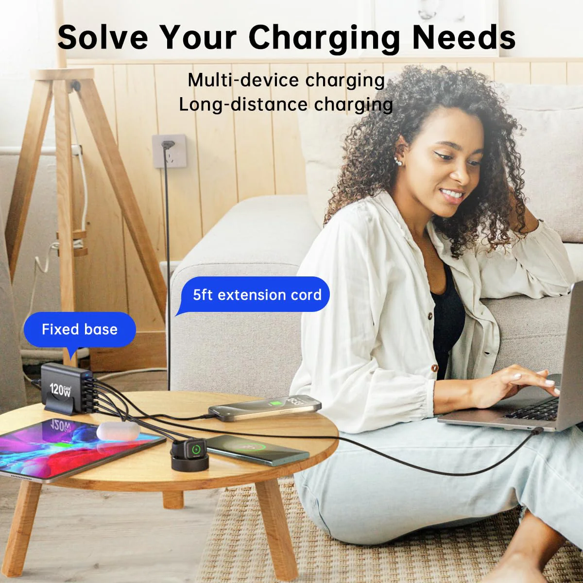 European USB C Charger Station Fast Charging Hub Europe Travel Power Adapter Multiple 6 Multi Port 120W GaN PD QC Block EU UK US Plug for Apple iPhone Samsung Pixel 65W Laptop MacBook Pro Air Surface - Image 7