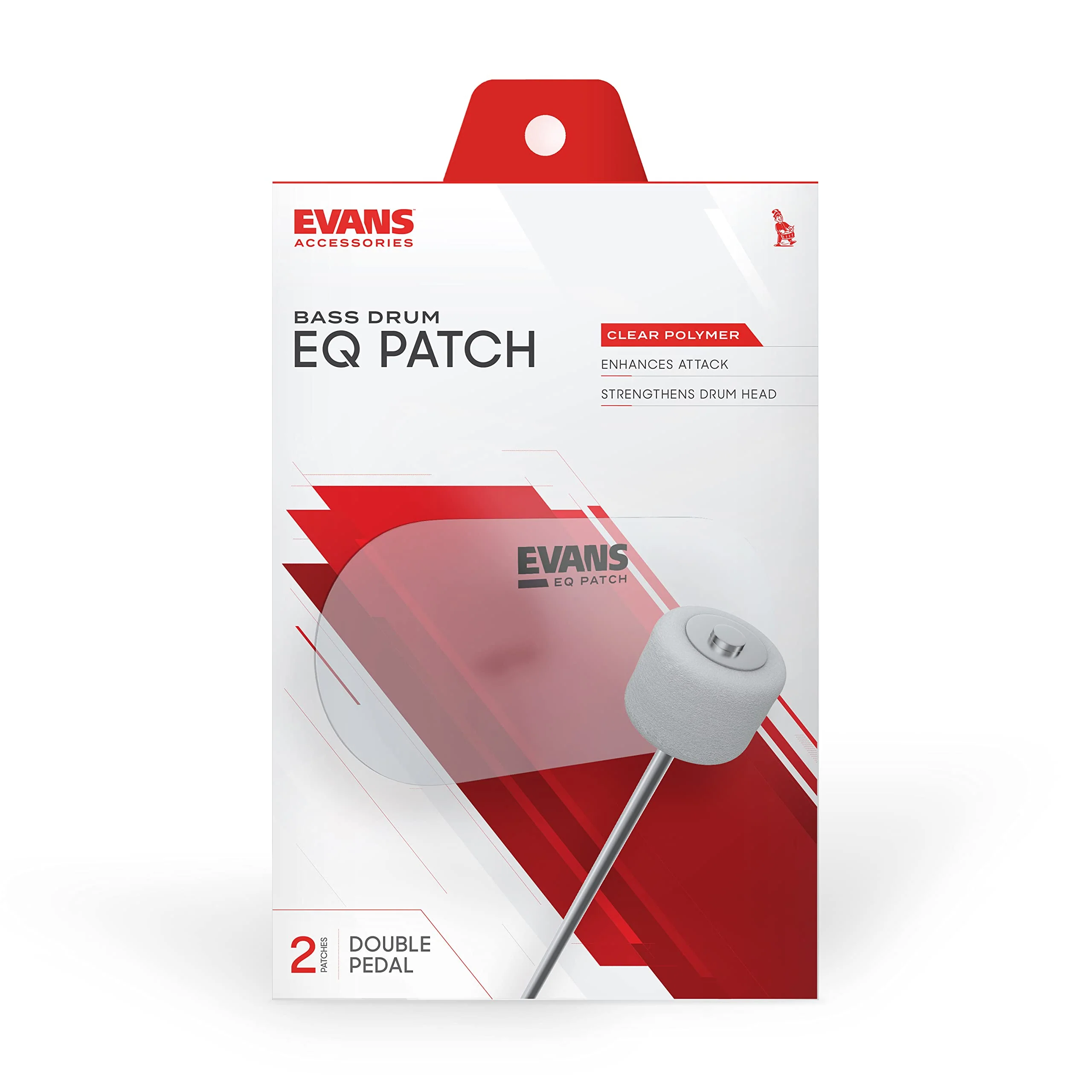 Evans EQ Double Pedal Patch, Clear Plastic - Image 2