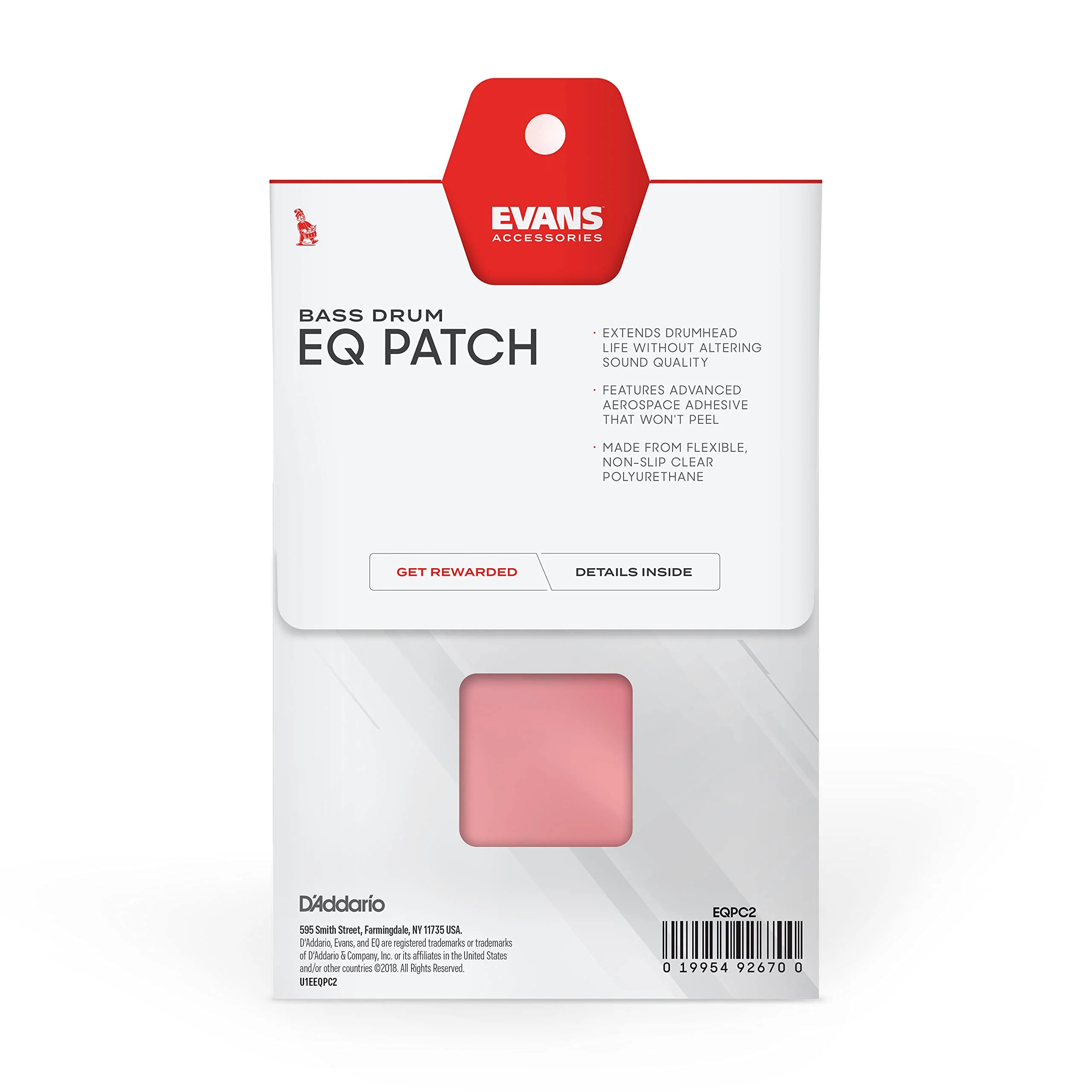 Evans EQ Double Pedal Patch, Clear Plastic - Image 3