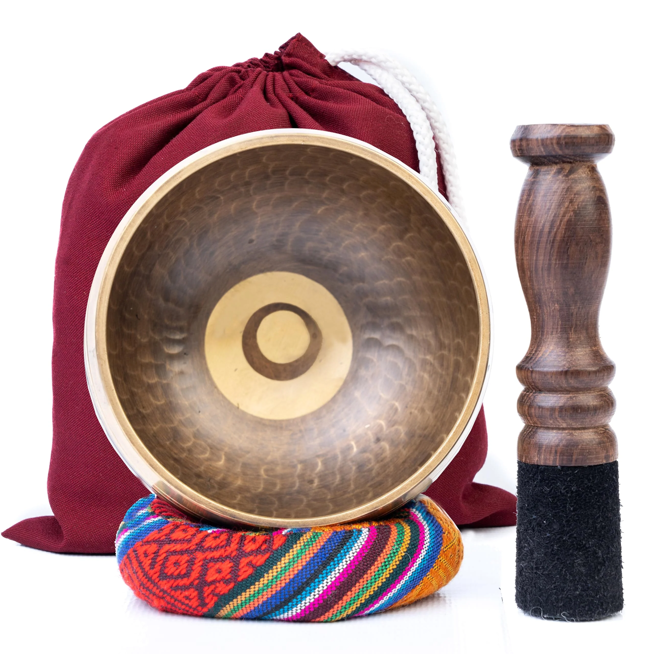 Evil Eye Tibetan Singing Bowl-Meditation Bowl with Cushion, Mallet and Carry Bag-Handcrafted in Nepal- best for Yoga, Chakra Healing, Mindfulness, and Stress Relief-Spiritual Gifts for Women and Men