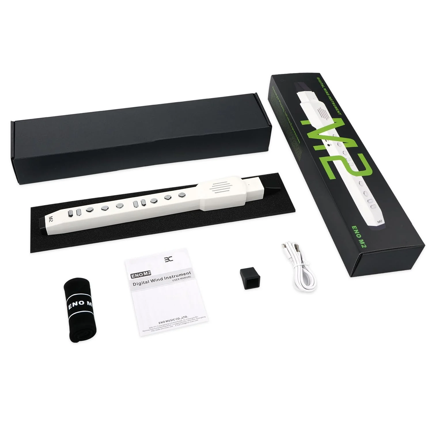 EX Electric Digital Wind Instrument, Electric Saxophone, with 12 Tones, 3 Fingering Modes, 3-Octave Range, Auto Vibrato & Transpose, Bluetooth MIDI & Rechargeable, White - Image 9