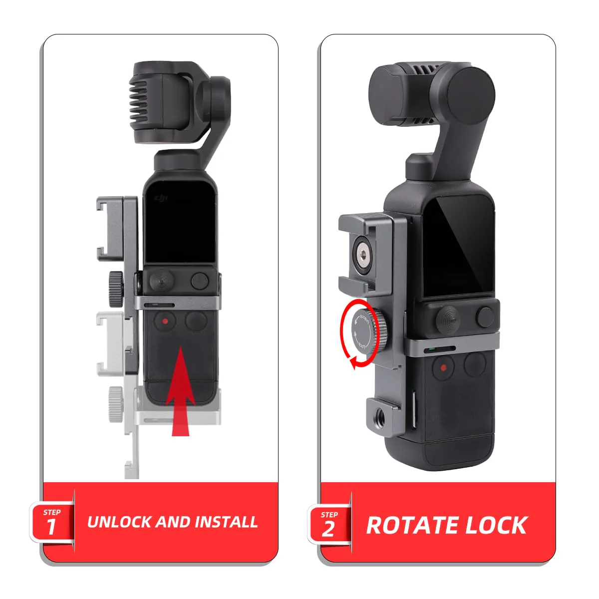 Expansion Rotate Cold Shoe Adapter for DJI Osmo Pocket 2 Handle Accessories Rotatable Cold Shoe,Extended Mount Bracket Strap Attached to Tripod DJI Osmo Pocket 2 Accessories - Image 6