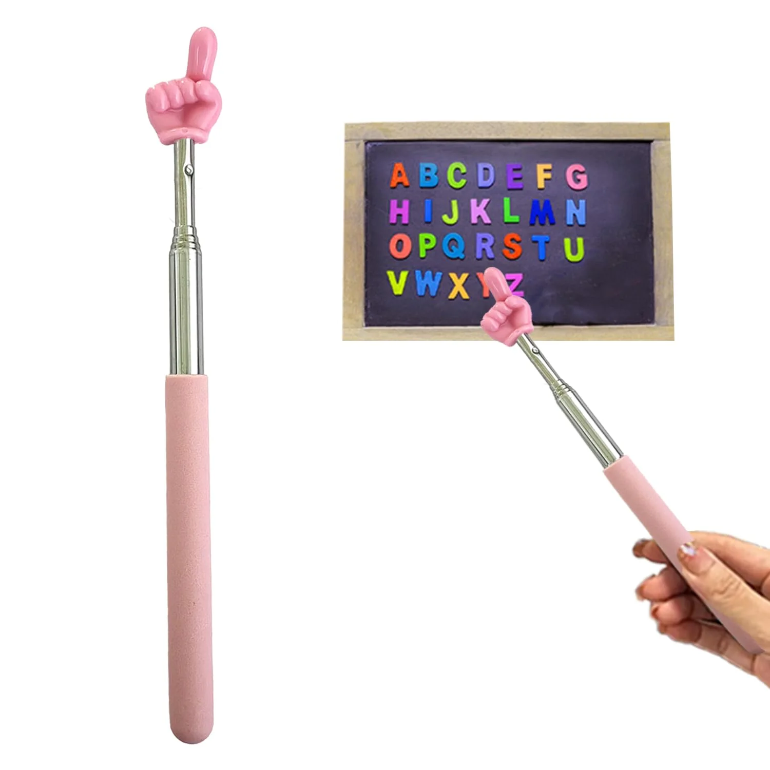 Extendable Teacher Pointer - Versatile, Adjustable, Ergonomic Teaching Aid & Presentation Tool for Classroom & Meetings（1 Colors） 1 Color