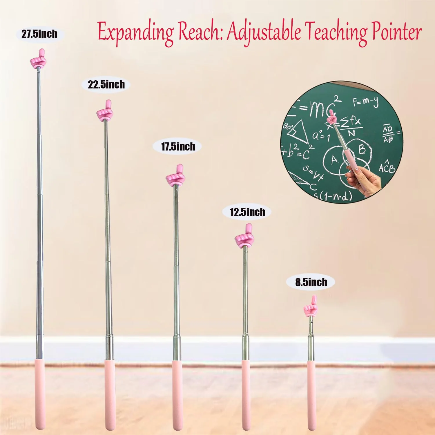 Extendable Teacher Pointer - Versatile, Adjustable, Ergonomic Teaching Aid & Presentation Tool for Classroom & Meetings（1 Colors） 1 Color - Image 2