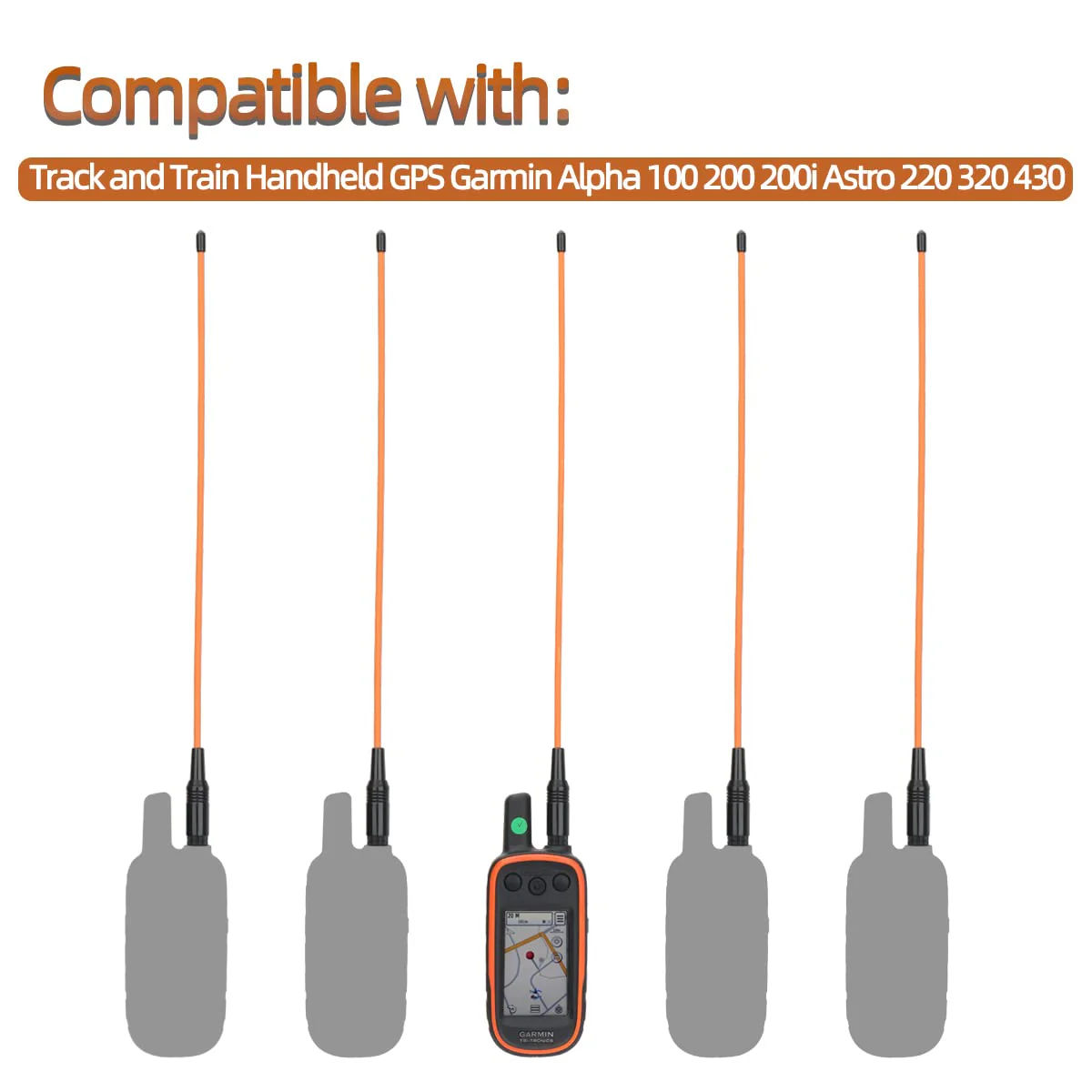 Extended Long Range Flexible Receiver Orange Antenna Upgrade 15 inch Whip Antenna for Garmin GPS Alpha 100 200 Astro 220 320 430, Roniware - Image 4