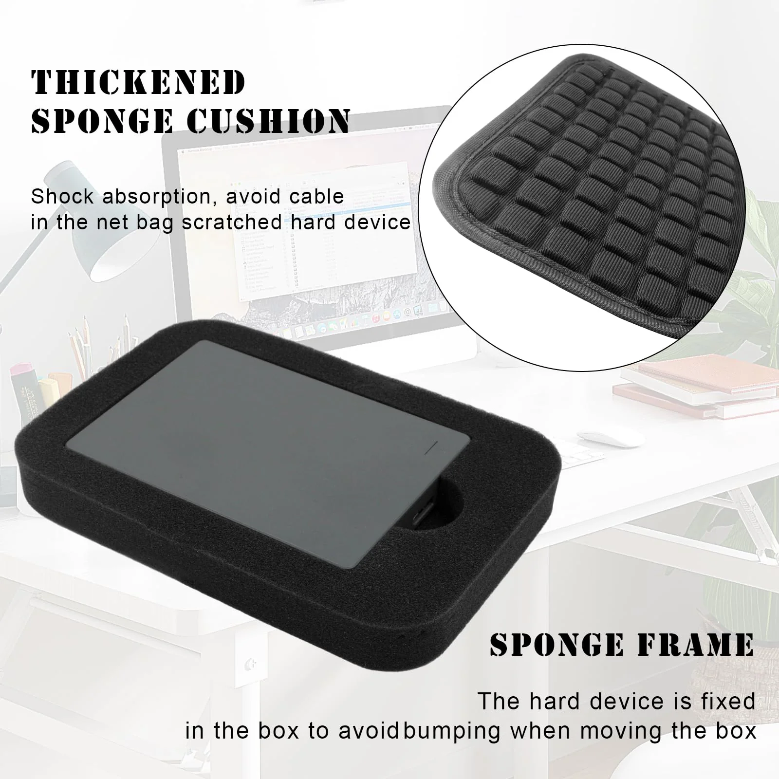 External Hard Drives Carrying Case Protection Hard EVA Case for Seagate External Hard Drive 1TB 2TB 3TB 4TB 5TB Portable HDD Hard Drive Case Mesh Inner Pocket Travel Pouch Organizer Storage Bag - Image 2