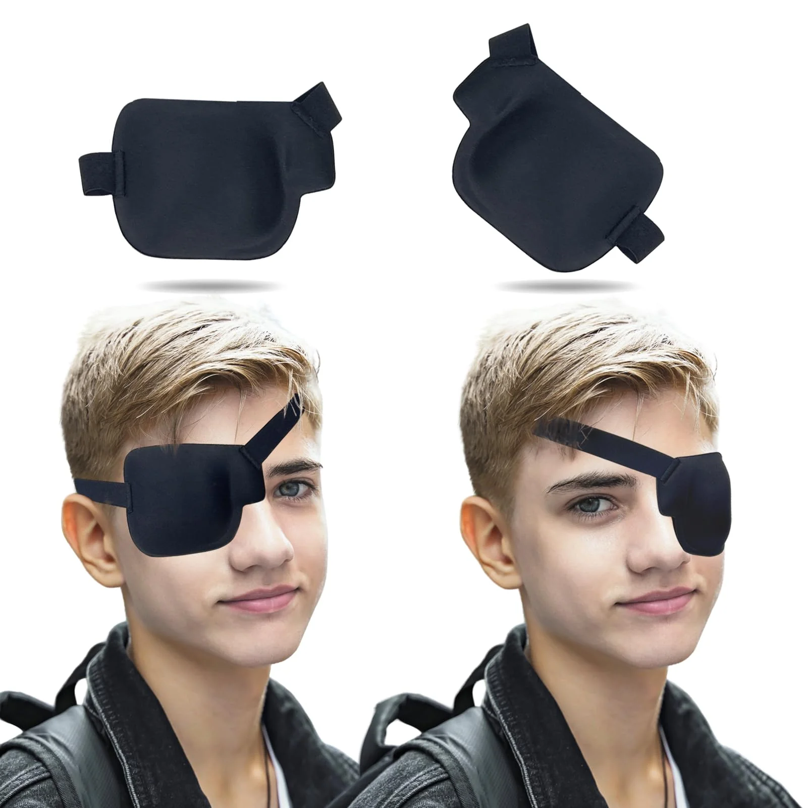 Eye Patch, 2PCS Medical Eye Patches for Adults Kids, 3D Amblyopia Lazy Eye Patches for Left and Right Eye (left + right) left + right
