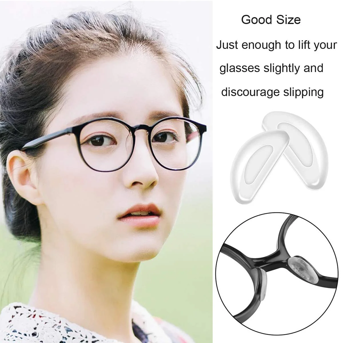 Eyeglass Nose Pads, Adhesive Anti-Slip Nose Pads, Soft Silicone Nose Pad Cushion for Glasses, Eyeglasses, Sunglasses, 12 Pairs(Clear) Clear - Image 5