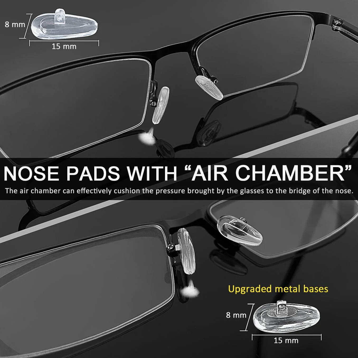Eyeglass Nose Pads, GOTOBA 22 Pairs Screw-in Eyeglasses Nose Pads, Upgraded Glasses Nose Pad Replacement Kit with Eyeglass Screwdriver, Tweezers, Glasses Cloth, Small Screws. - Image 6