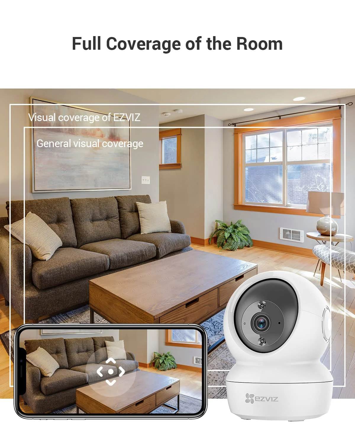 EZVIZ Security Camera Pan/Tilt 1080P Indoor Dome, Smart IR Night Vision, Motion Detection, Auto Tracking, Baby/Pet Monitor, 2-Way Audio, Works with Alexa and Google(C6N) C6N WH - Image 2