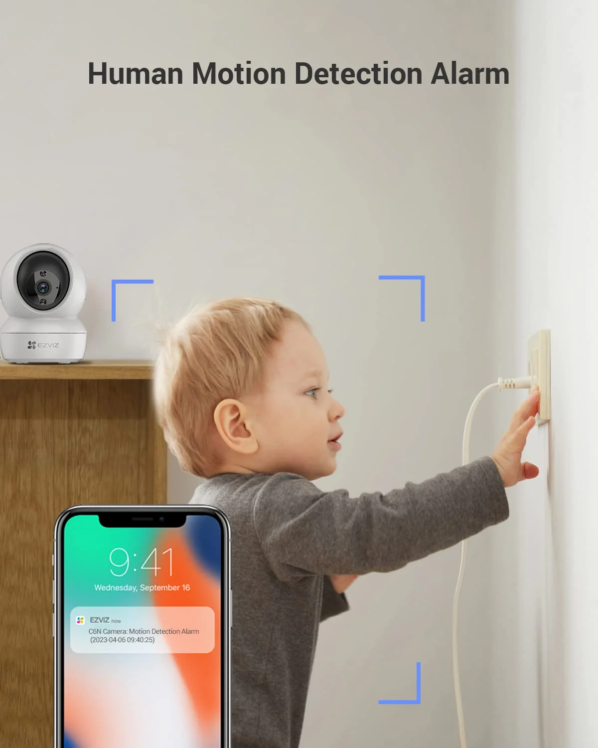 EZVIZ Security Camera Pan/Tilt 1080P Indoor Dome, Smart IR Night Vision, Motion Detection, Auto Tracking, Baby/Pet Monitor, 2-Way Audio, Works with Alexa and Google(C6N) C6N WH - Image 4