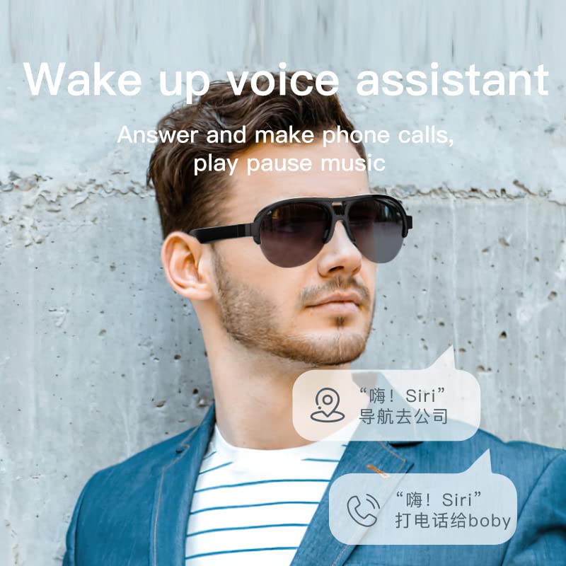 F08 Smart Glasses,Wireless Bluetooth Smart Sunglasses,IP4 Waterproof,Open Ear sound Speakers, Blue light Filter & Polarized Sunglasses Lenses,Connect Mobile Phones and Tablets - Image 3