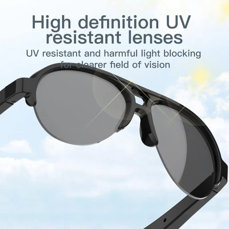 F08 Smart Glasses,Wireless Bluetooth Smart Sunglasses,IP4 Waterproof,Open Ear sound Speakers, Blue light Filter & Polarized Sunglasses Lenses,Connect Mobile Phones and Tablets - Image 4