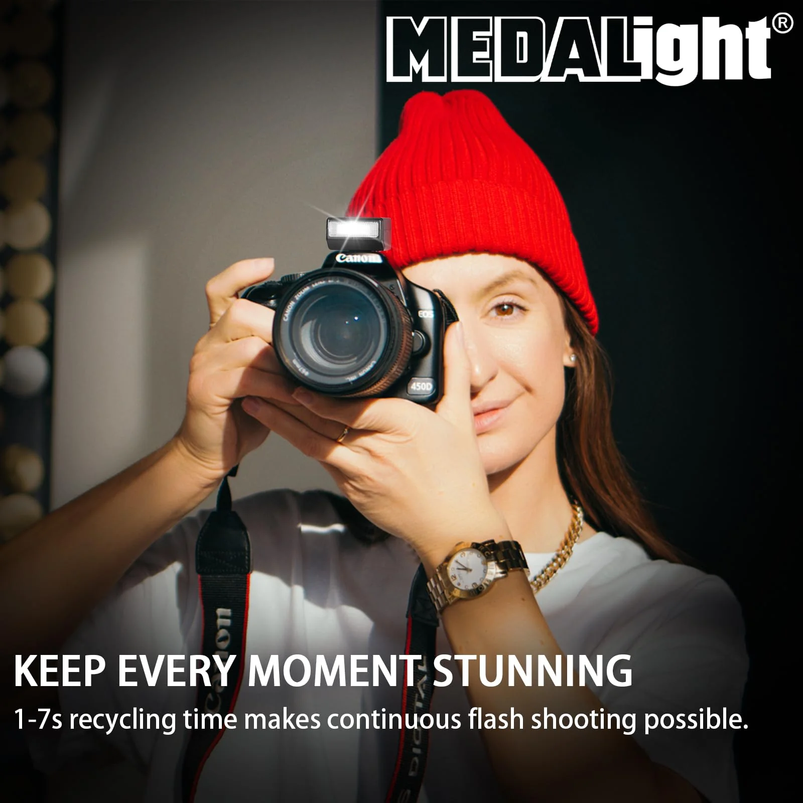 F1S Camera Flash for Ricoh (GR3/GR3X, etc.) Fuji/Sony/Nikon/Canon,Portable Mini Camera Flash for DSLR Cameras(Black). - Image 5