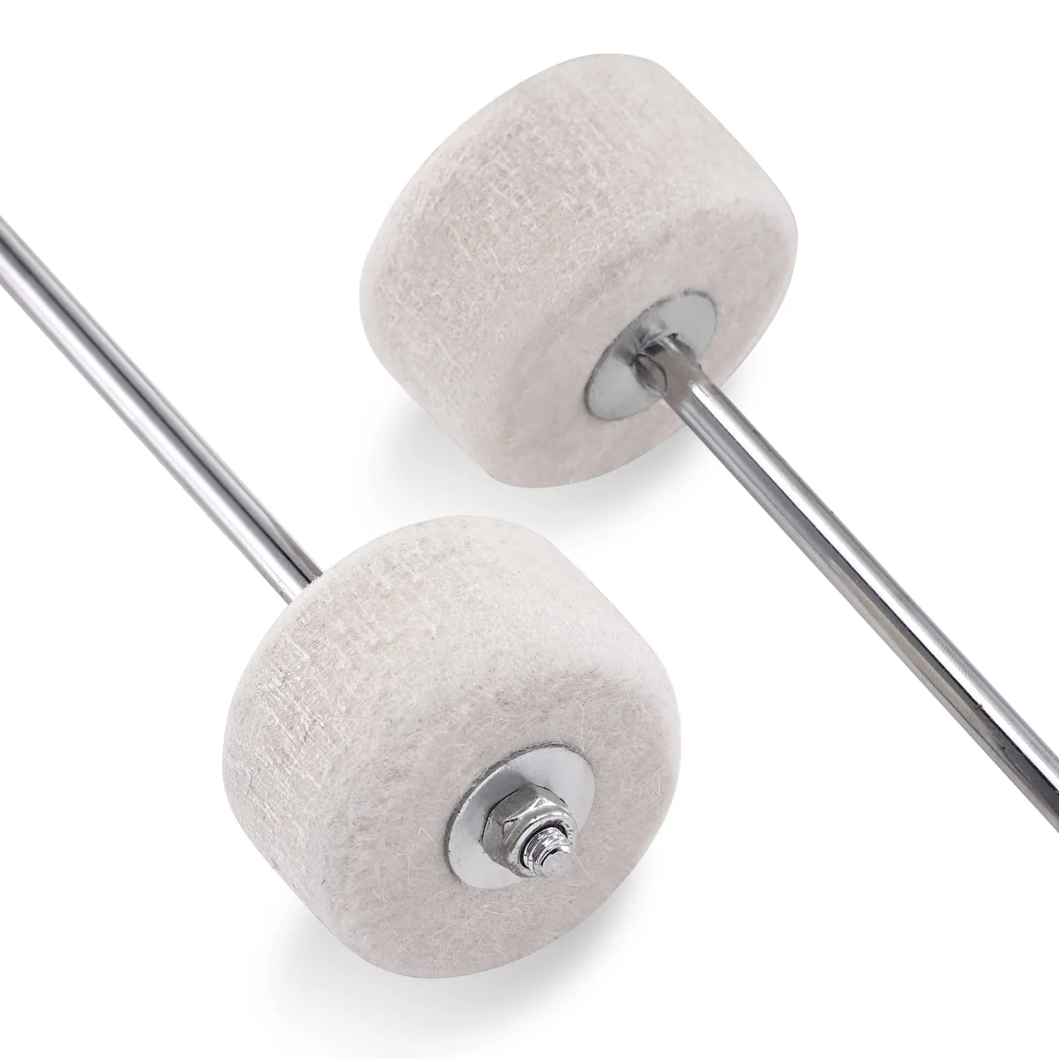 Facmogu 2PCS Classic Felt Beater, White Felt Bass Drum Beater for Performance Convenient Drummer Replacement, Large Felt Beater for Drum Percussion Instrument Accessories Upgrade 1PCS - Image 7