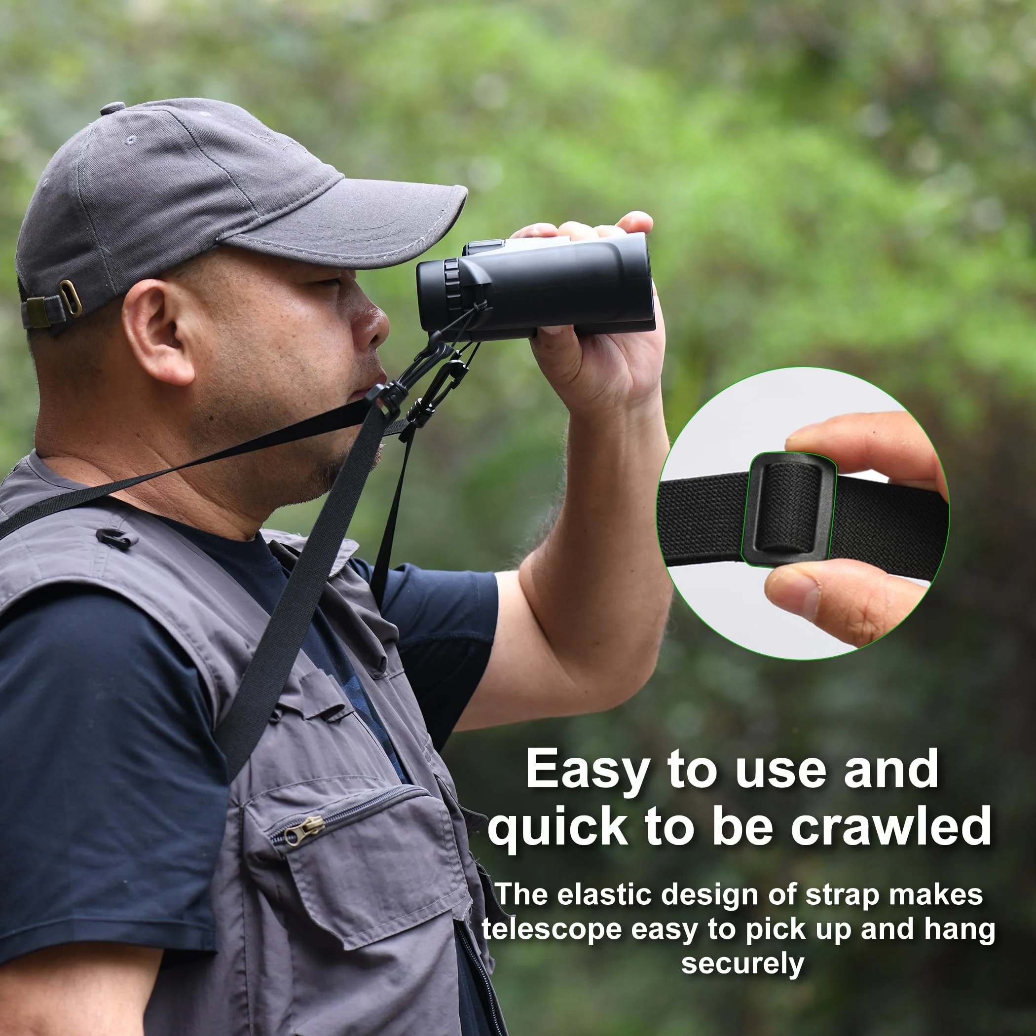 FANAUE Binocular Harness Strap Compatible with Canon, Nikon, Sony and DSLR Camera, Cross Binocular Straps Harness for Carrying Binocular, Rangefinders, is Hunters/Golfers Best Shoulder Strap. - Image 3
