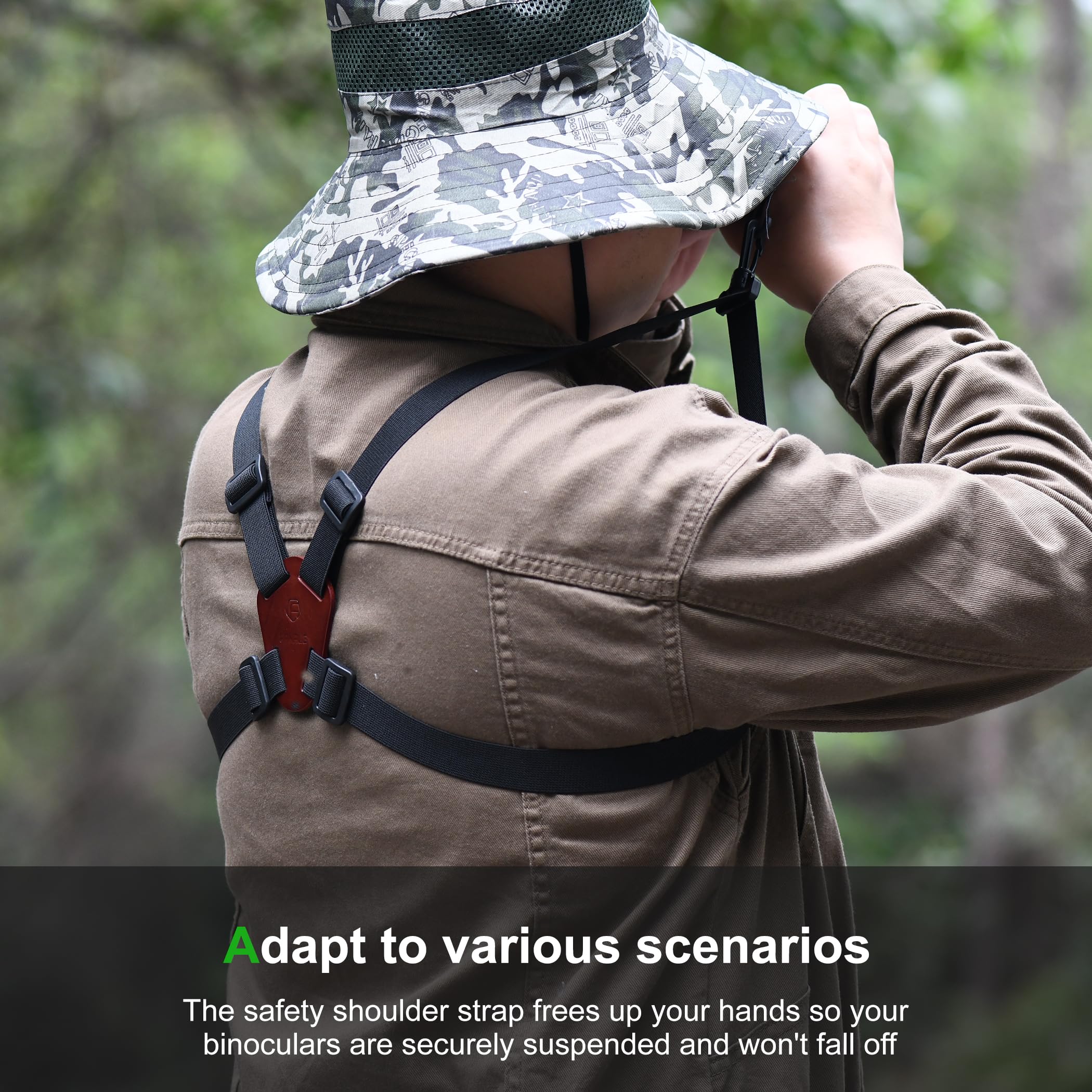 FANAUE Binocular Harness Strap Compatible with Canon, Nikon, Sony and DSLR Camera, Cross Binocular Straps Harness for Carrying Binocular, Rangefinders, is Hunters/Golfers Best Shoulder Strap. - Image 8