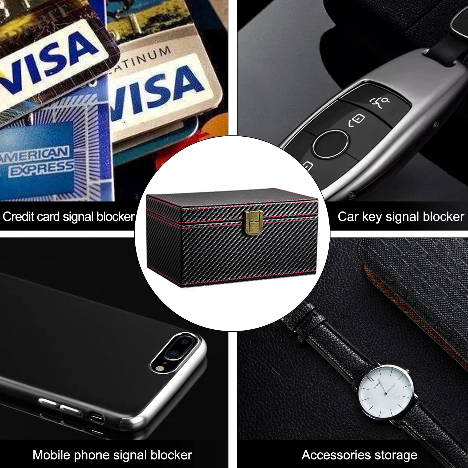 Faraday Box for Car Keys and Carbon Fiber Faraday Bag for Key Fob Portable Keyless Entry Signal Blocking Pouch RFID Box for Car Keys Fob Protector Box Car Theft Prevention(Small Box+1 Car Key Case) A02-Small Box+1 Shielding Bag - Image 8