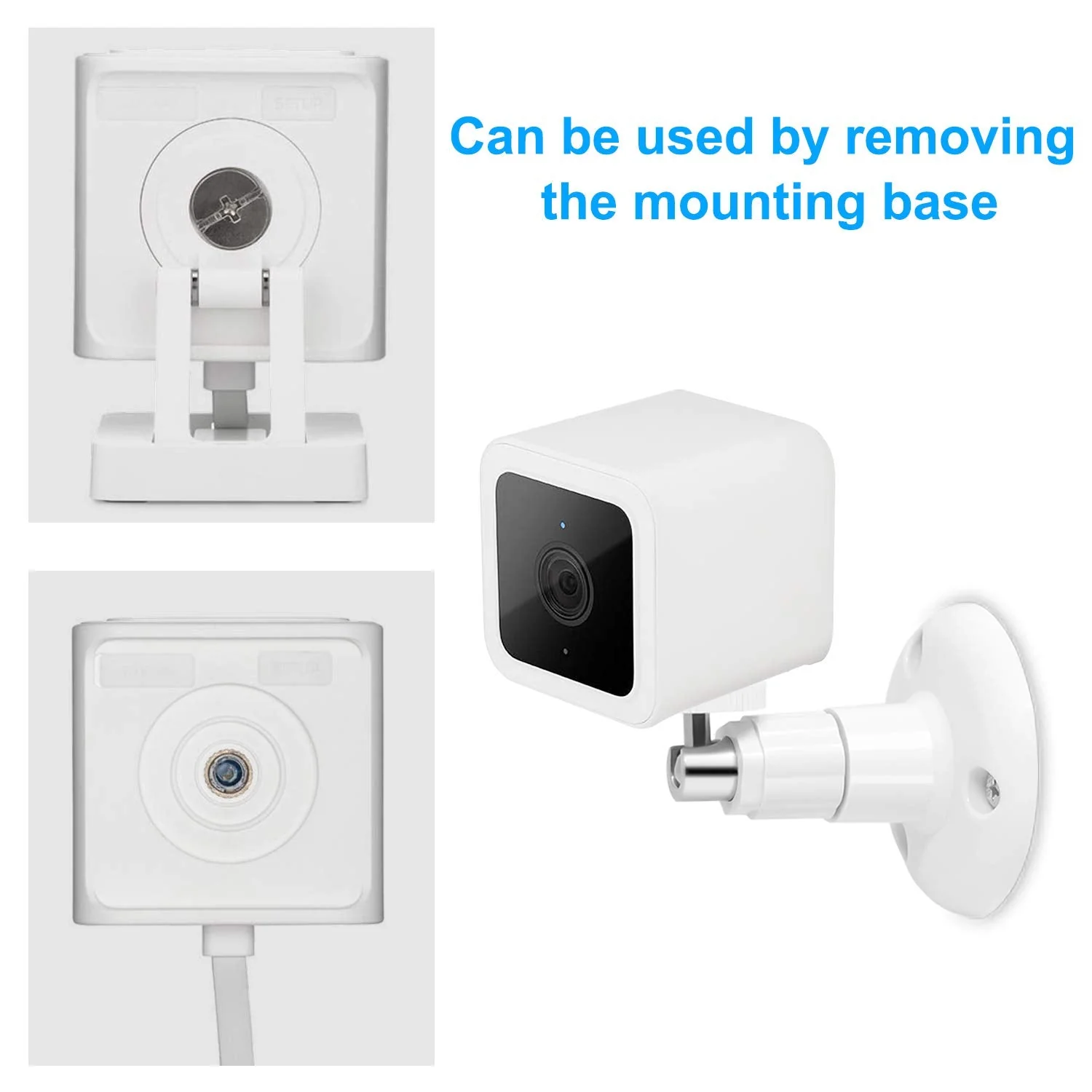 FastSnail Wall Mount Compatible with Wyze Cam Pan & Wyze Cam Pan V2 & Wyze Cam V3, Adjustable Indoor Outdoor Mount for WyzeCam Pan/WyzeCam Outdoor/WyzeCam V3 or Other Cam with Same Interface 2 Pack White - Image 5