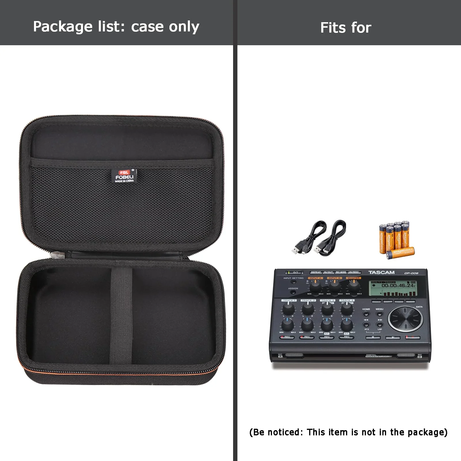 FBLFOBELI EVA Hard Carrying Case Compatible with Tascam DP-006 6-Track Digital Pocketstudio Multi-Track Audio Recorder - Image 7