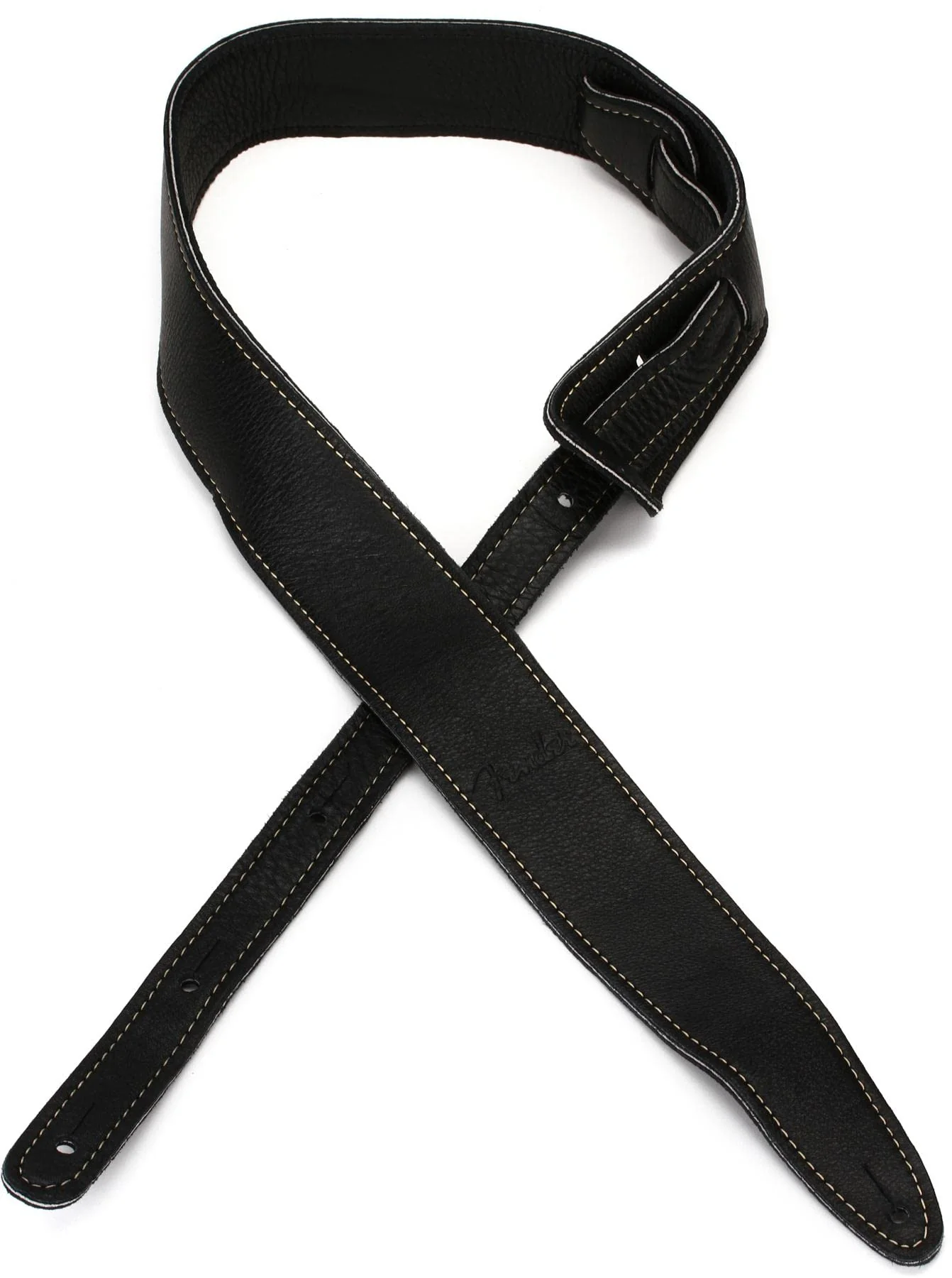Fender Artisan Crafted Leather Guitar Strap, 2in, Black 2"