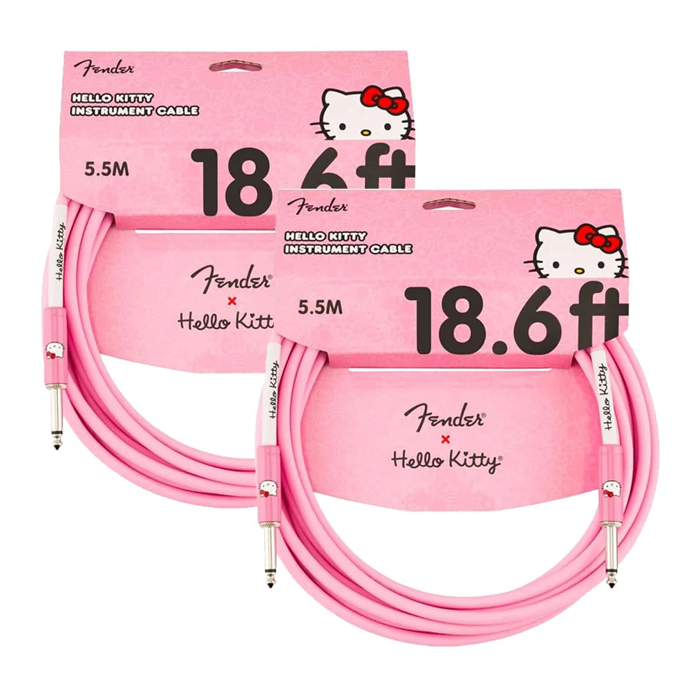 Fender Hello Kitty Instrument Cable, 18.6ft Guitar Cable, Pink
