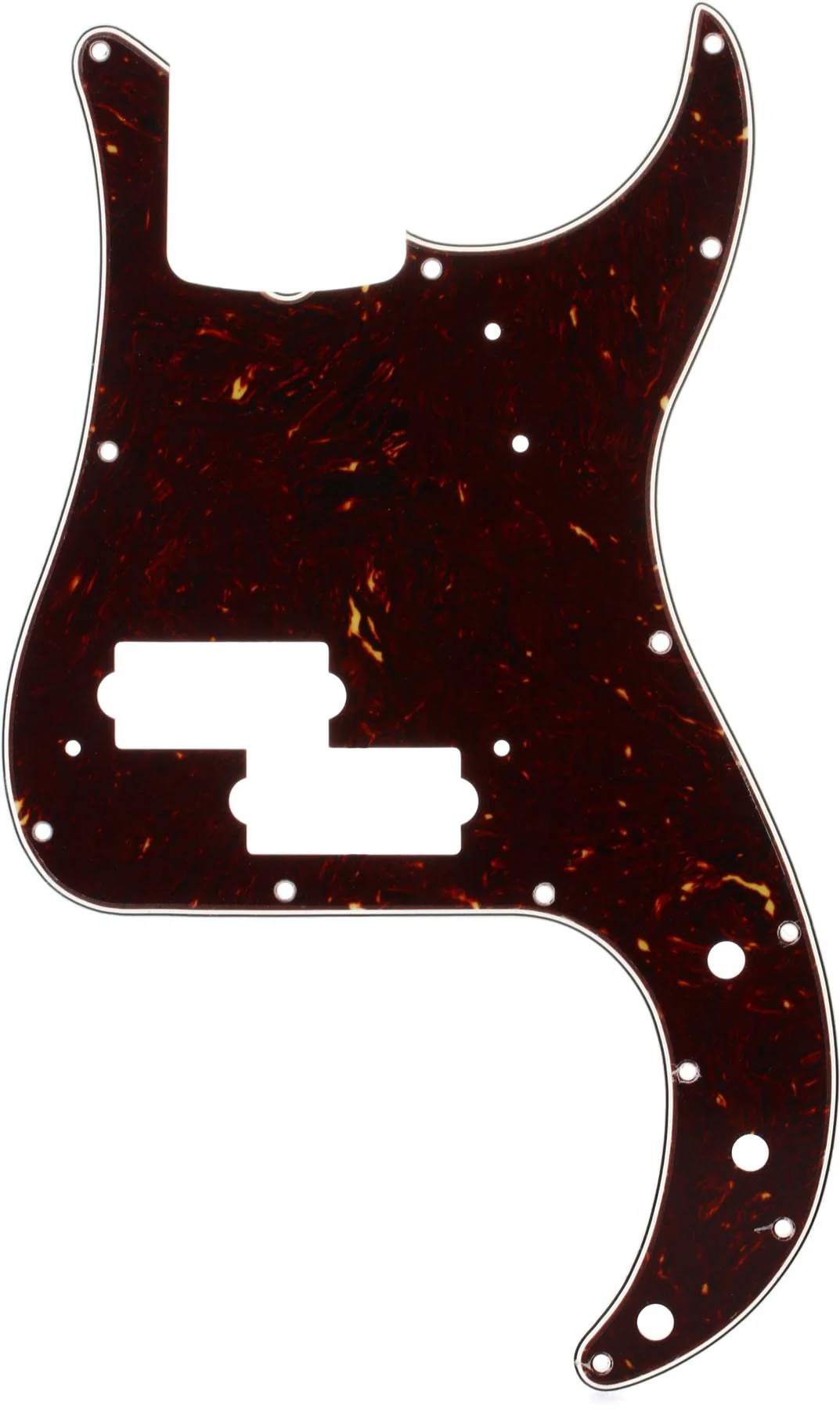 Fender Pure Vintage Pickguard, '63 Precision Bass, 13-Hole - Tortoise Shell Precision Bass - 13 Hole Brown Shell Modern Pickguard
