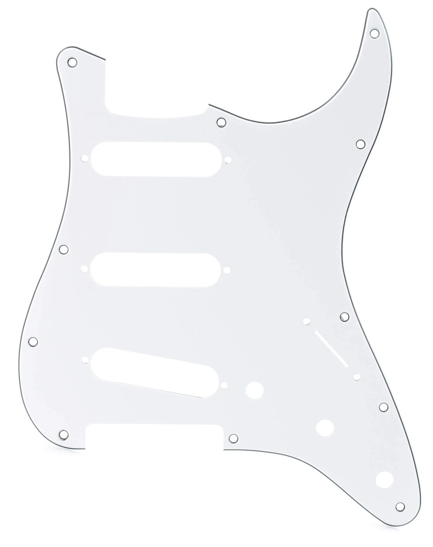Fender Standard Stratocaster for 3 Single Coil Pickups, 11 Hole, 3-Ply - White Stratocaster - 11 Hole Modern Pickguard