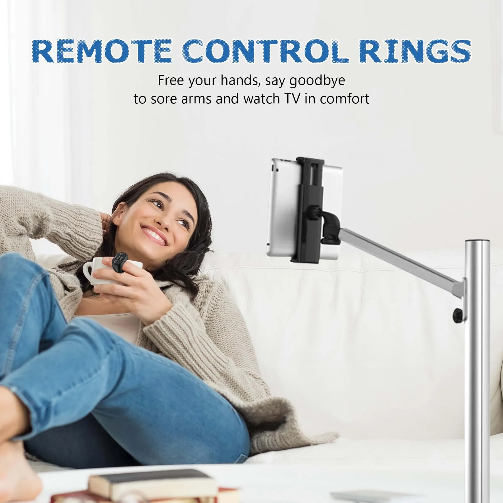 Fingertip Wireless Bluetooth Remote Control with Charging Case, Remote Control App Page Turner, Hands-Free Scrolling Ring Remote Control, Fingertip Remote Control Ring for Phones(Black) Black - Image 4