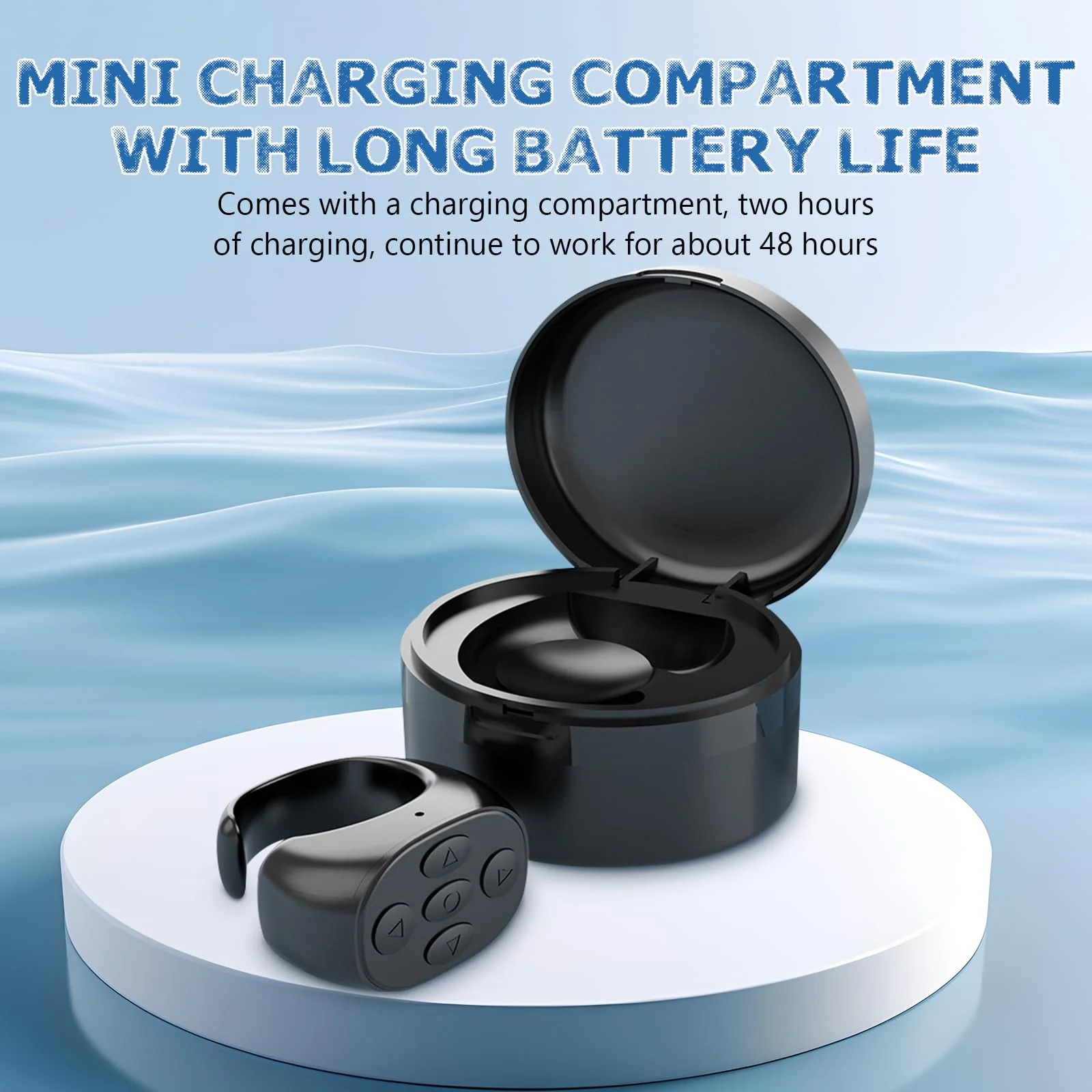 Fingertip Wireless Bluetooth Remote Control with Charging Case, Remote Control App Page Turner, Hands-Free Scrolling Ring Remote Control, Fingertip Remote Control Ring for Phones(Black) Black - Image 7