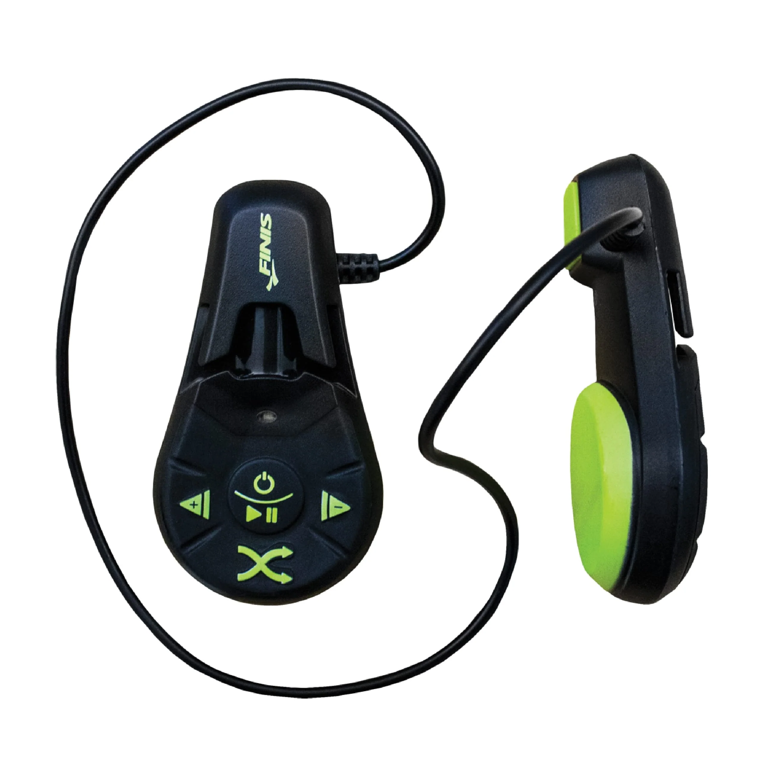 FINIS Duo - High-Quality Underwater MP3 Player - Waterproof Bone Conduction Swimming Headphones for the Pool - Great Addition to Pool and Swimming Accessories - Supports MP3 and WMA files Black/Acid Green