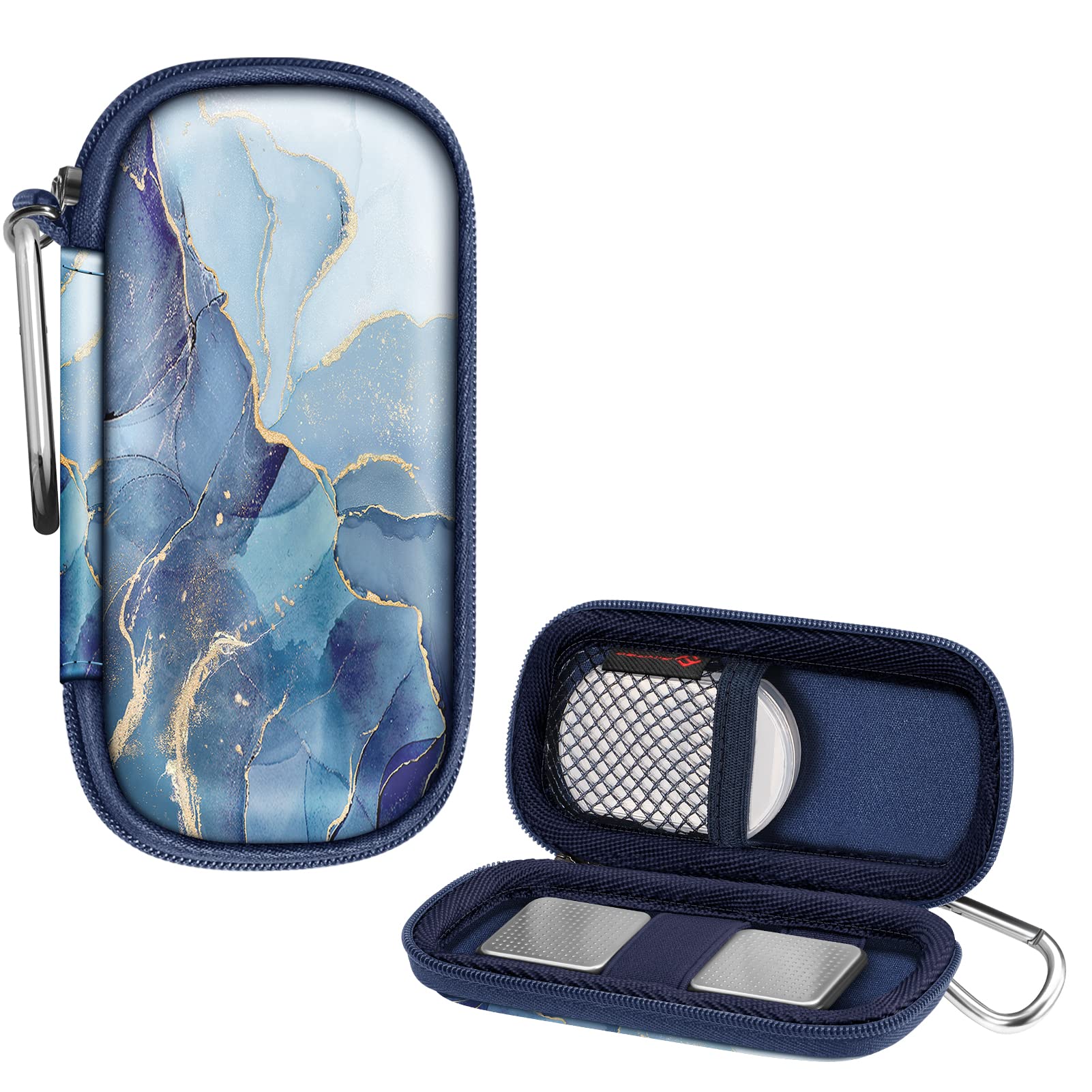 Fintie Carrying Case for Kardia Mobile and Kardia Mobile 6L EKG Device Heart Monitor - Protective Hard EVA Shockproof Storage Portable Travel Cover Bag with Pill Organizer (Ocean Marble) Ocean Marble