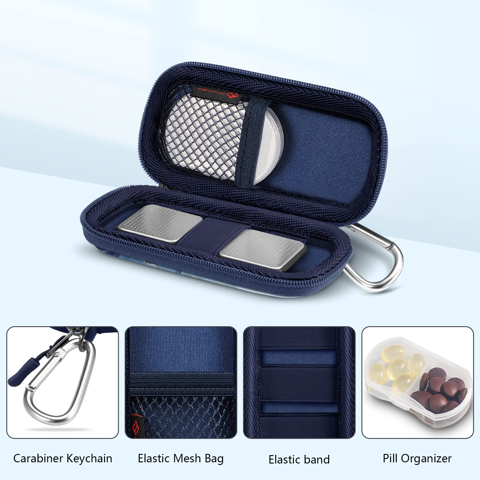 Fintie Carrying Case for Kardia Mobile and Kardia Mobile 6L EKG Device Heart Monitor - Protective Hard EVA Shockproof Storage Portable Travel Cover Bag with Pill Organizer (Ocean Marble) Ocean Marble - Image 4