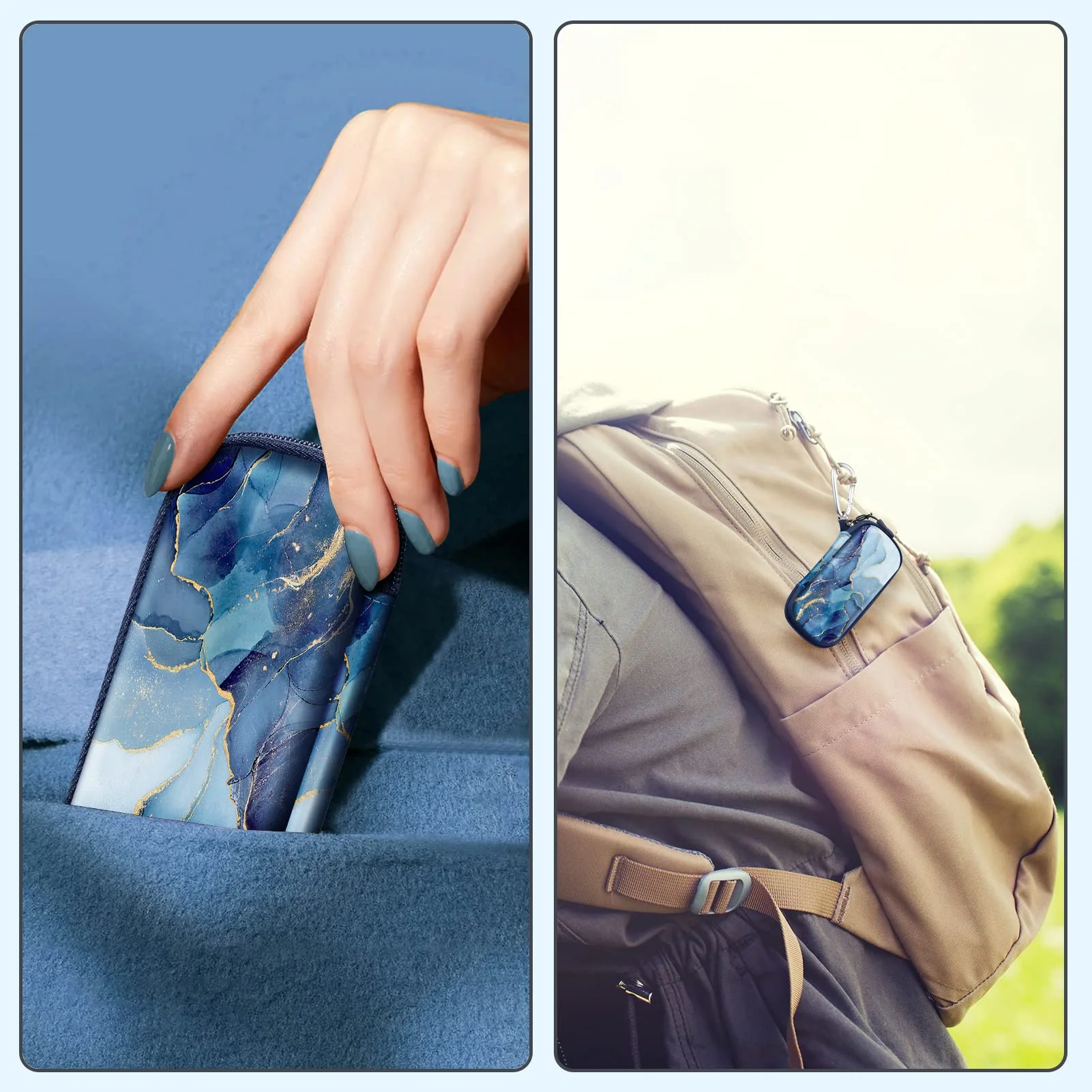 Fintie Carrying Case for Kardia Mobile and Kardia Mobile 6L EKG Device Heart Monitor - Protective Hard EVA Shockproof Storage Portable Travel Cover Bag with Pill Organizer (Ocean Marble) Ocean Marble - Image 7
