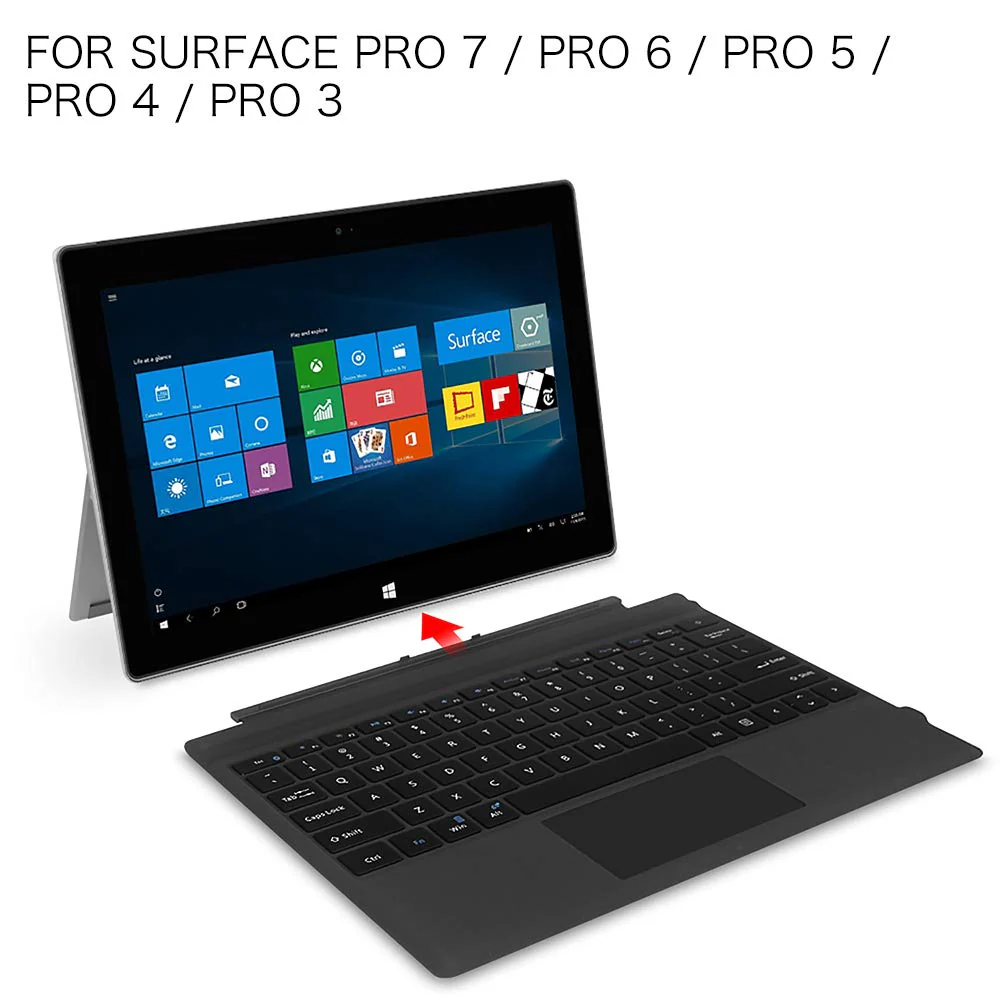 Fintie Type Cover for Microsoft Surface Pro 7 Plus/Pro 7 / Pro 6 / Pro 5 / Pro 4 / Pro 3, Ultrathin Portable Wireless Bluetooth Keyboard with Built-in Rechargeable Battery (Black) - Image 5
