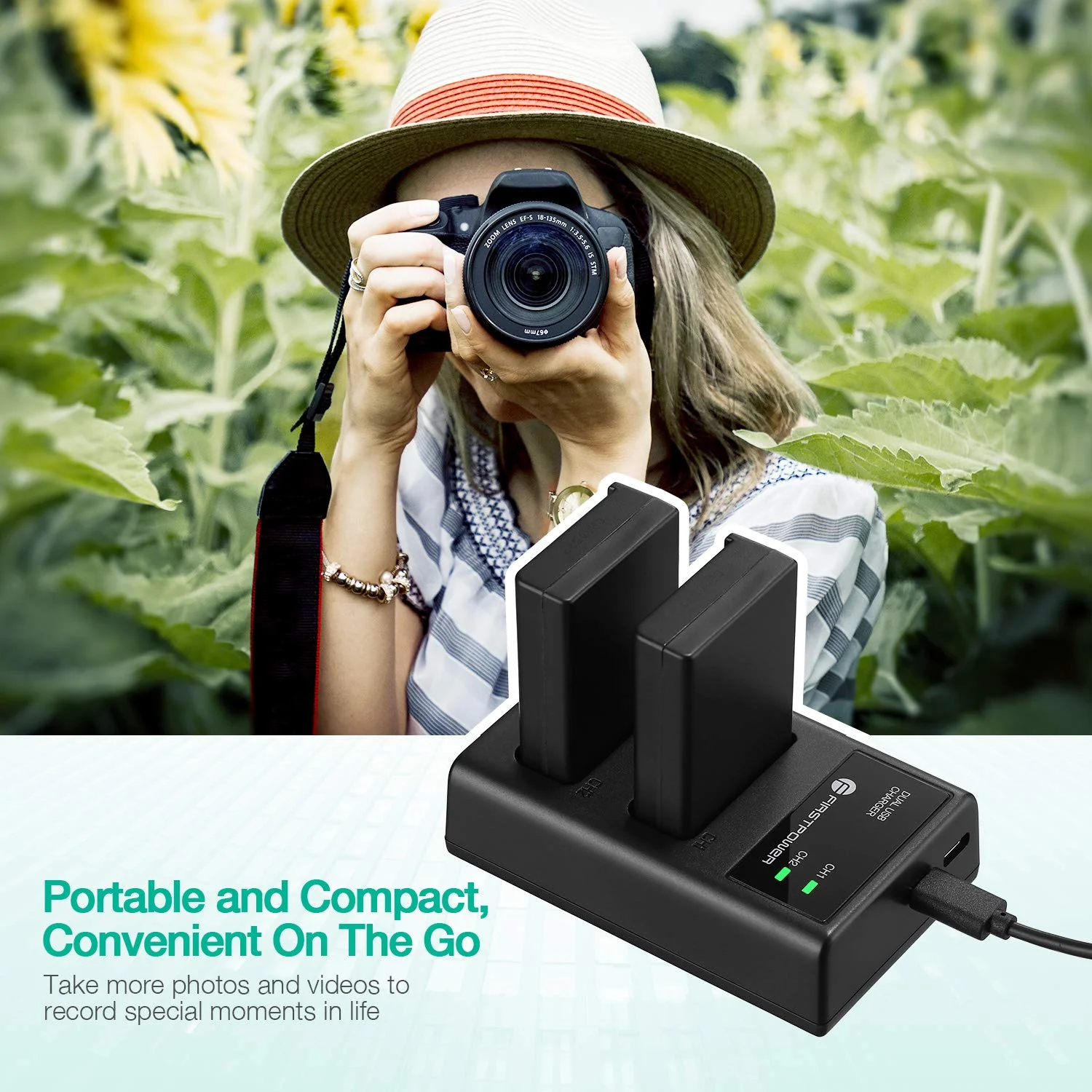 FirstPower EN-EL9 EN EL9a Battery 2-Pack 2000mAh and Dual USB Charger Compatible with Nikon D40, D40x, D60, D3000, D5000 Digital SLR Cameras - Image 6