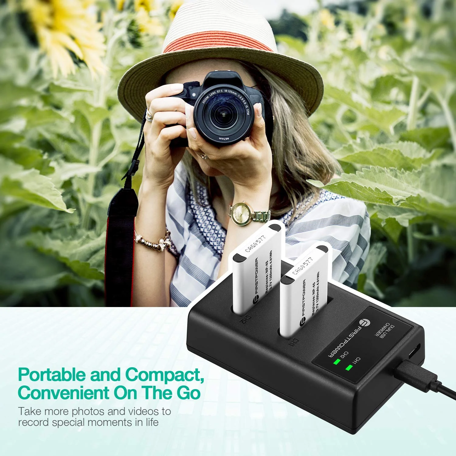 FirstPower NP-45/NP-45A/NP-45S Battery (X2) and Dual Charger for Fujifilm INSTAX Mini 90 Fuji FinePix XP140 XP130 XP120 XP90 XP80 XP70 XP60 XP30 XP20 T560 T550 T510 T500 T400 T360 - Image 6