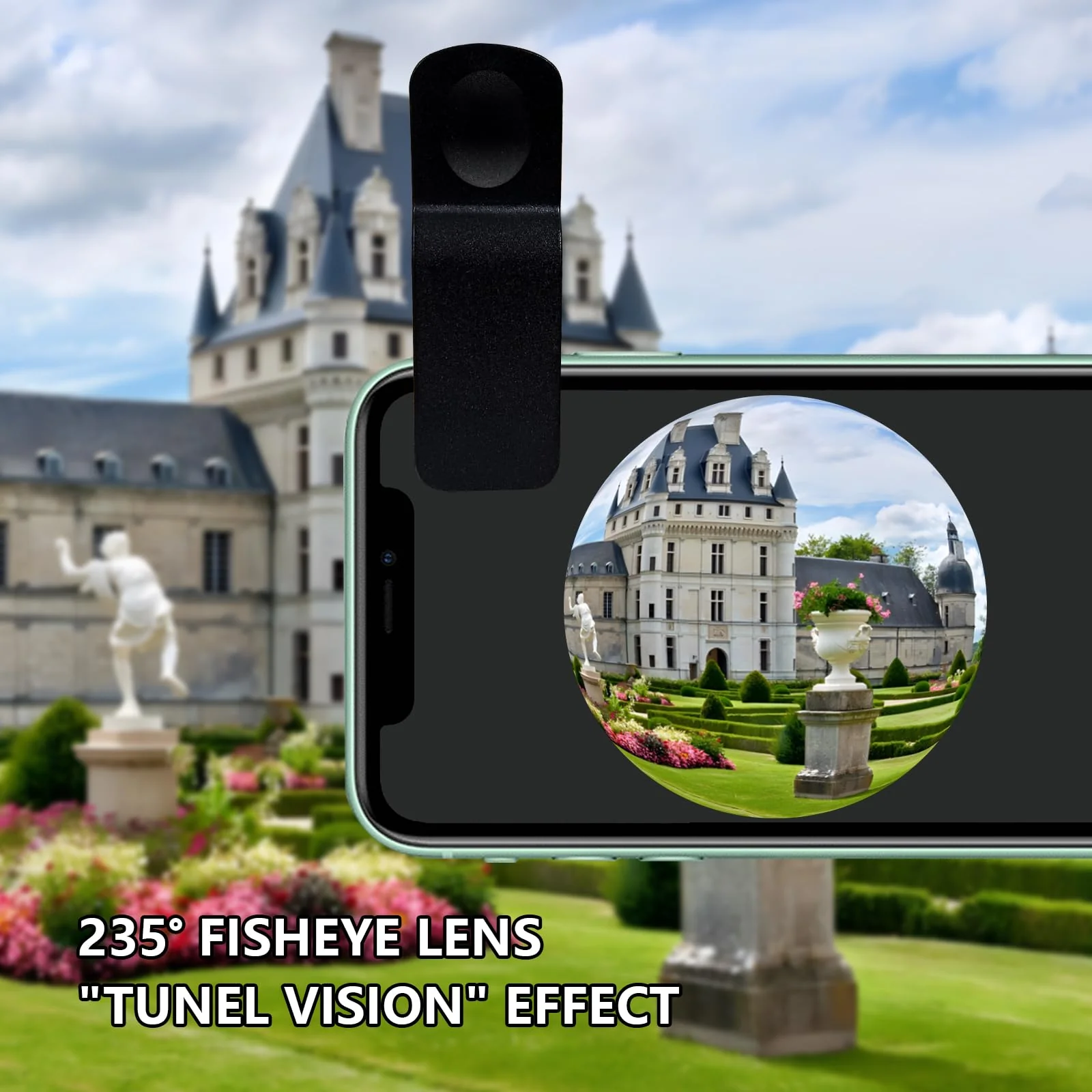 Fisheye Lens 235° Phone Camera Lens, Fish Eye Lens for iPhone 14 13 12 X XR Pixel Samsung Smartphone,Clip on Cell Phone，Funny Photos Fisheye-Blue - Image 2