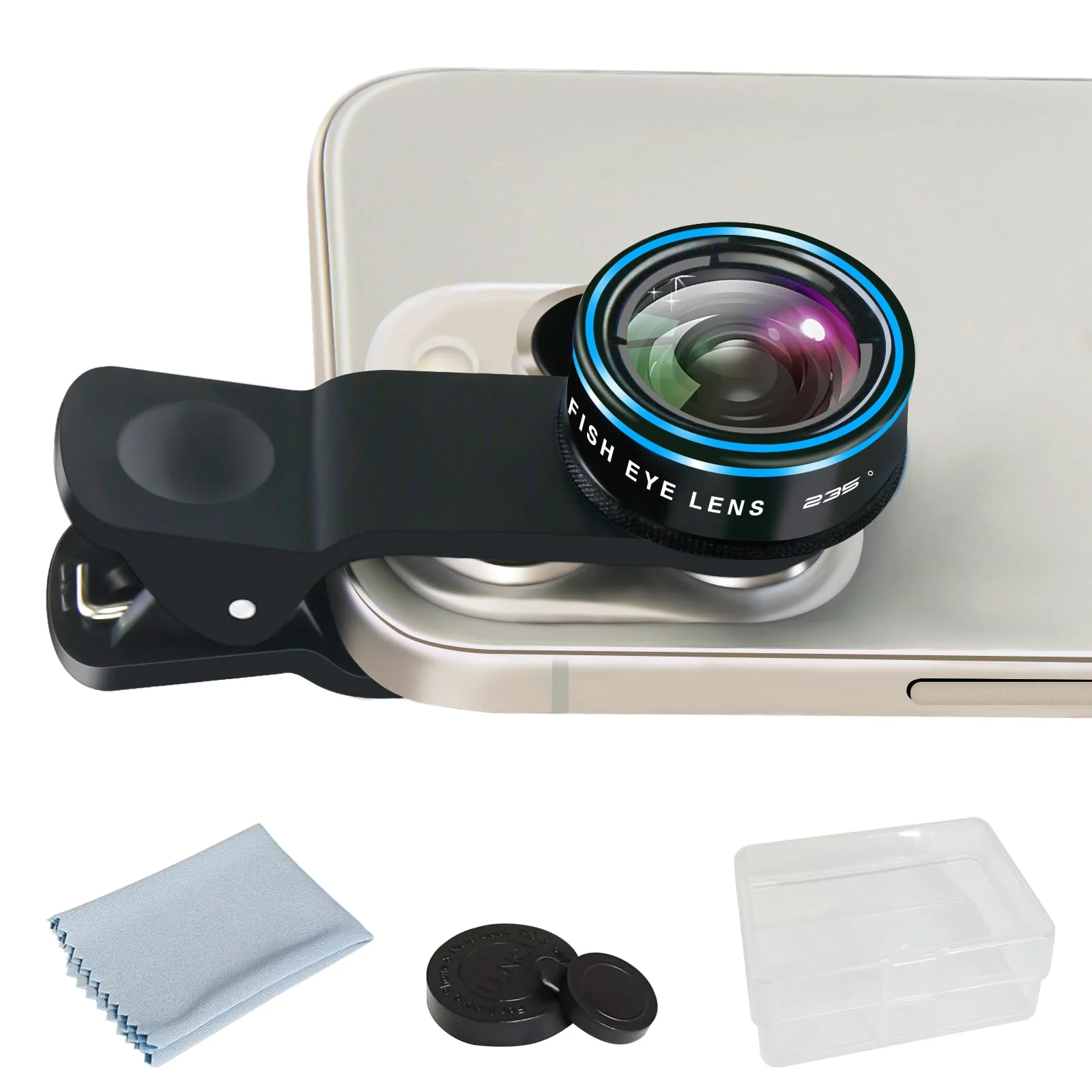 Fisheye Lens 235° Phone Camera Lens, Fish Eye Lens for iPhone 14 13 12 X XR Pixel Samsung Smartphone,Clip on Cell Phone，Funny Photos Fisheye-Blue - Image 7
