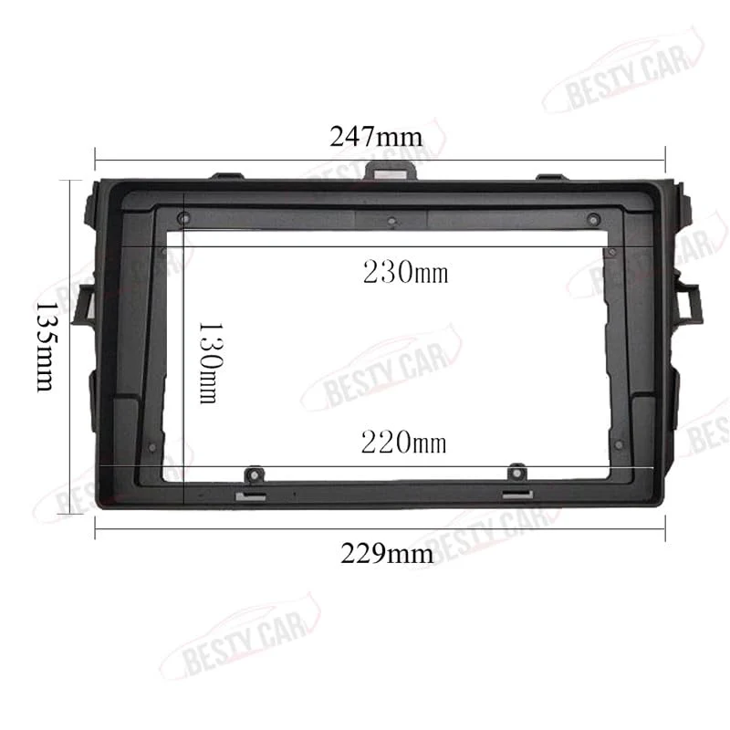 Fits for Toyota Corolla 2006-2012 Car Radio Stereo Fascia Frame Double DIN 9 inch Dash Installation Mounting Kit - Image 4