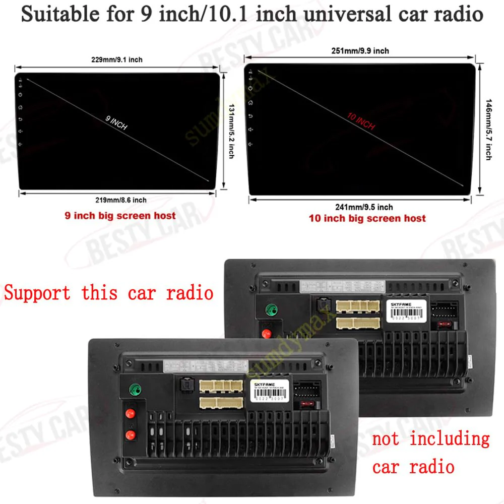 Fits for Toyota Highlander 2015-2018 Car Radio Stereo Fascia Frame Double DIN 10.1 inch Dash Installation Mounting Kit - Image 8