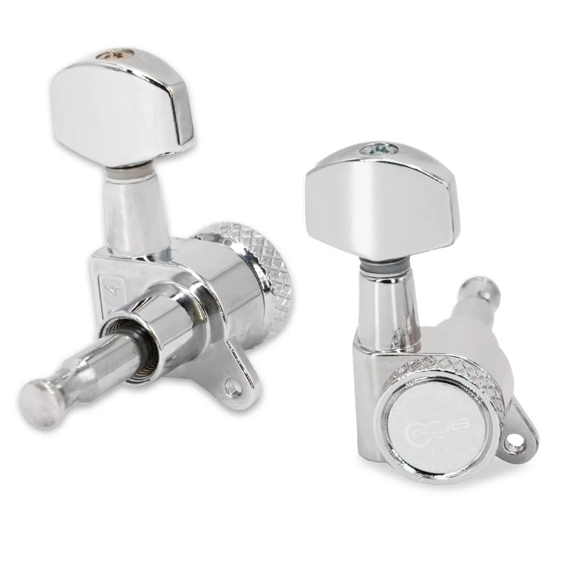 FJB Guitar Locking Tuners 6 Pieces Lock String Tuner Machine Head Square Handle Key Pegs Replacement For Classic Acoustic Elecric Guitar For ST TL LP Style-Chrome 6Right 6 Right Chrome-Locking - Image 3