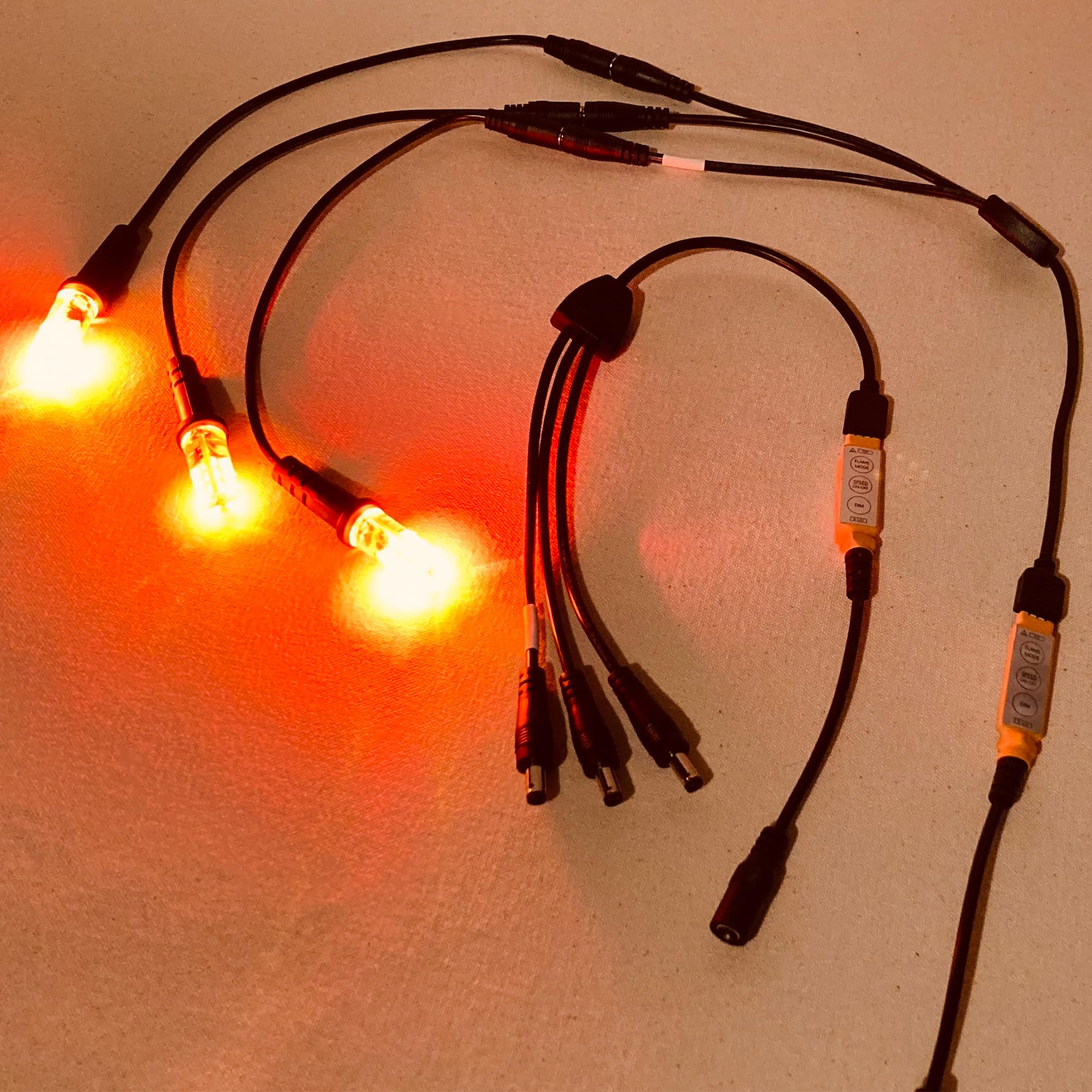 Flame Flicker Led Lighting Controller Three Outputs for Special Effects Fire Props Escape Rooms Fake Fireplaces 12 Volts DC 2 pack - Image 3