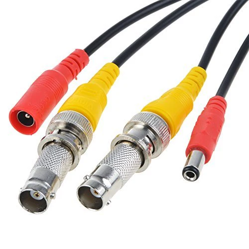 Flashmen 2-Pack 25ft HD Video Power Security Camera Cables Pre-Made All-in-One Extension Wire Cord with BNC Connectors for CCTV Security Camera Black - Image 2