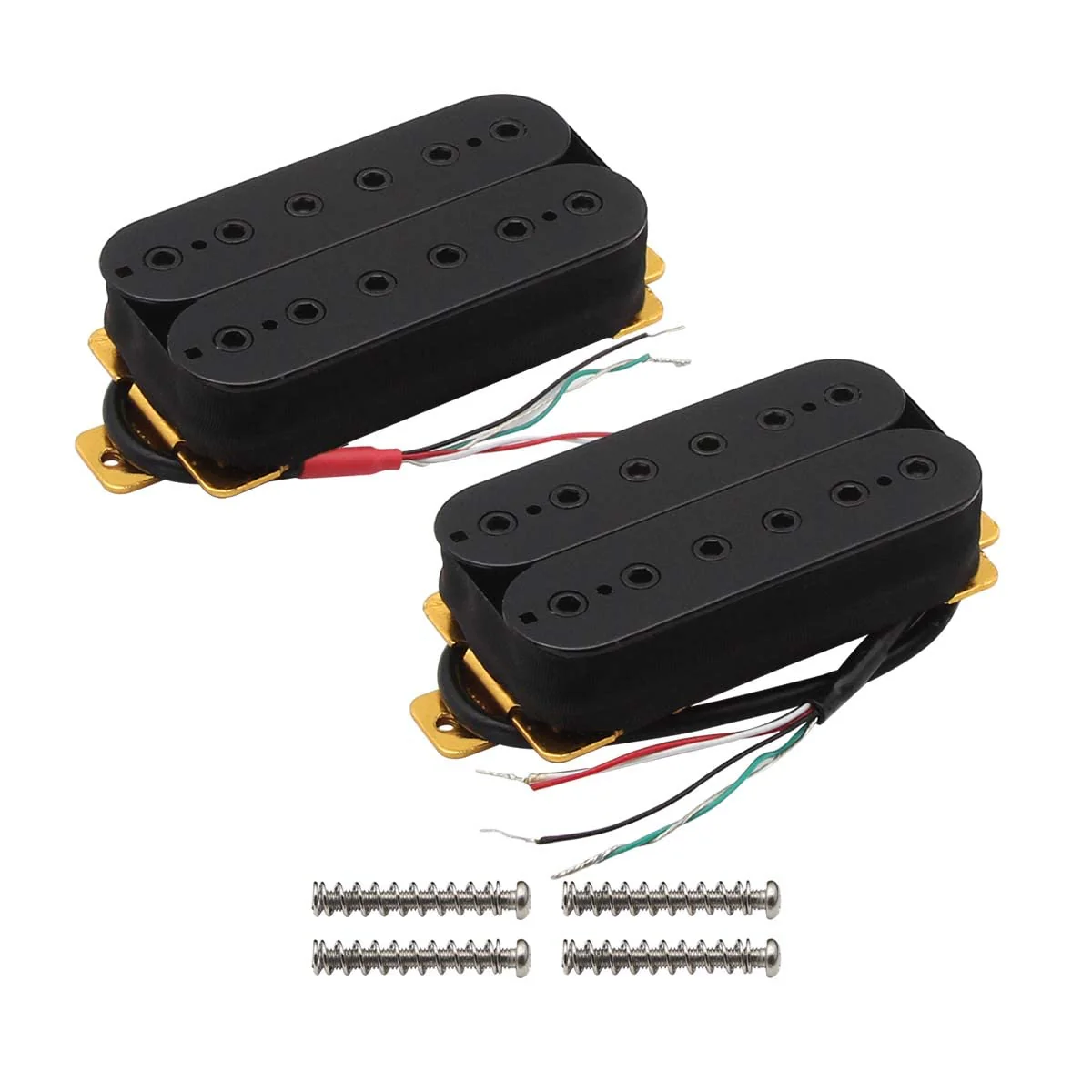 FLEOR Neck+Bridge Pickup Set Double Coil Humbucker Pickups for Electric Guitar Pickup Replacement-Black Black