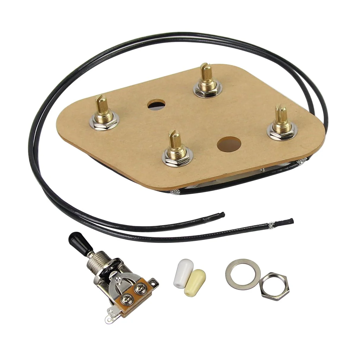 FLEOR Pre-wired Guitar Circut Wiring Kit 2T2V 500K 473J 200V 0.047uF 3 Way Switch Circuit for Les Paul Guitar Part Version 1 for Les Paul Style