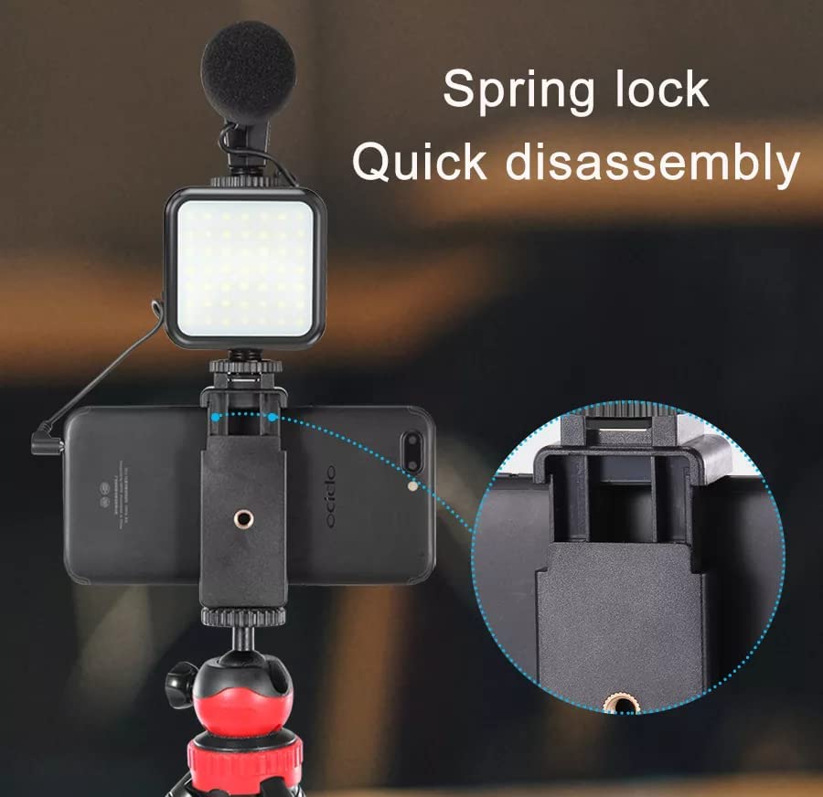 Flexi Smartphone Vlogging kit, for Apple & Android, includes USB-C & iPhone Lightning Cable, YouTube Starter Kit, Podcast Equipment, Tripod, Shotgun Mic, led Light, Phone Holder - Image 5
